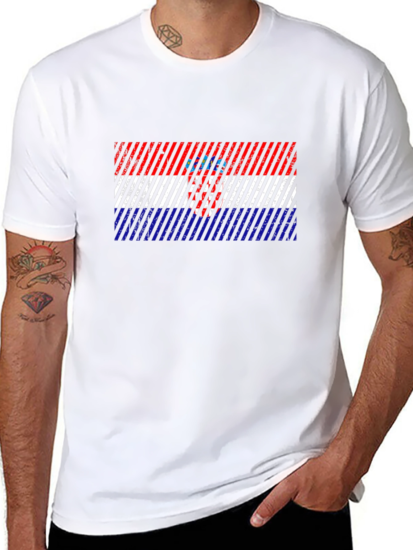 Croatia Flag Mens Graphic T-Shirt