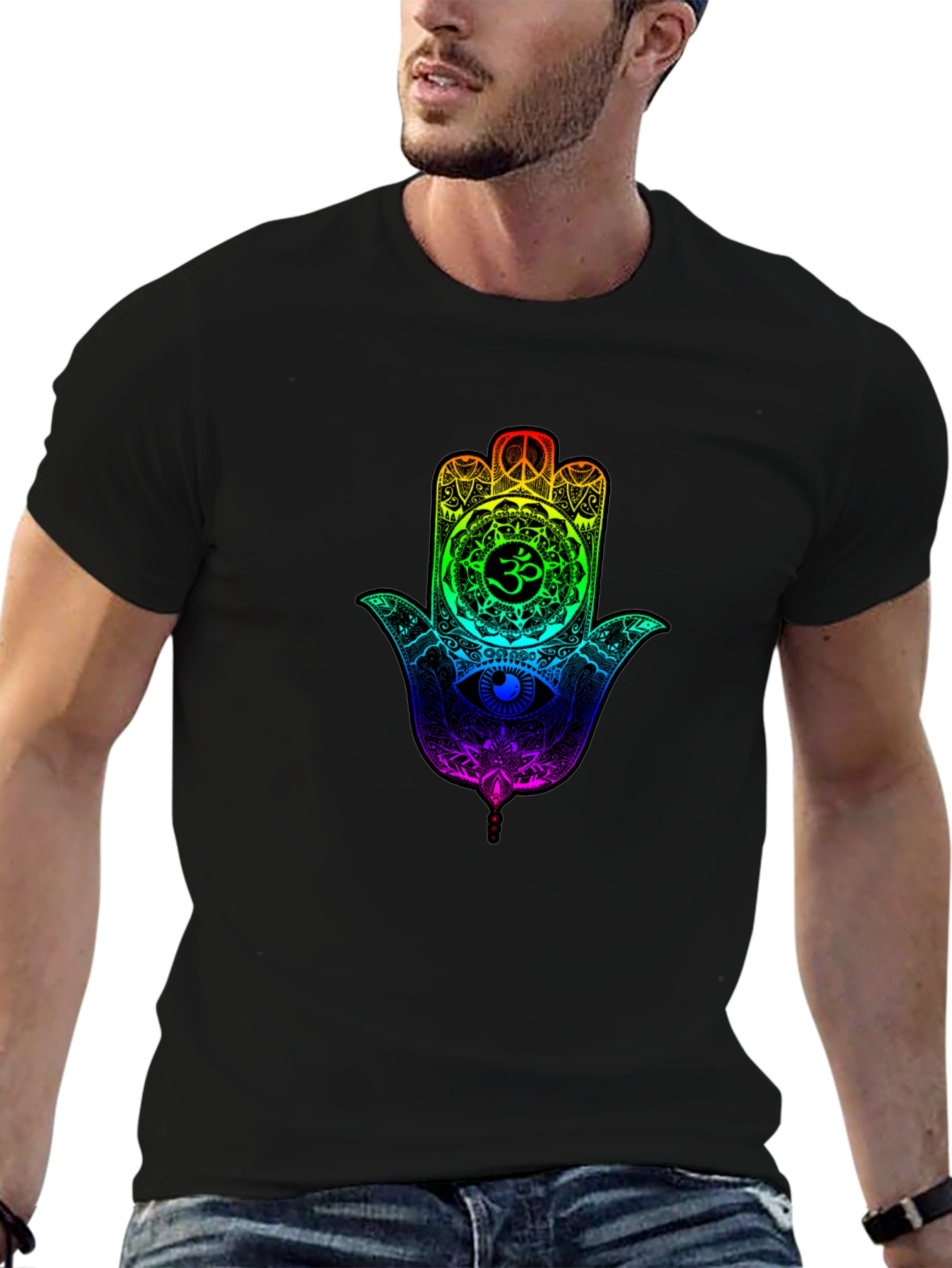 Rainbow Hamsa Hand Graphic T-Shirt - Unisex