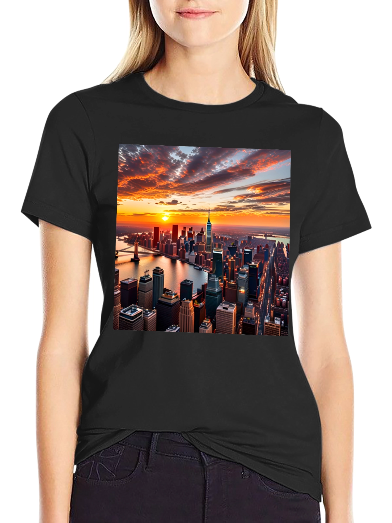 New York Sunset Graphic Tee - Urban Style