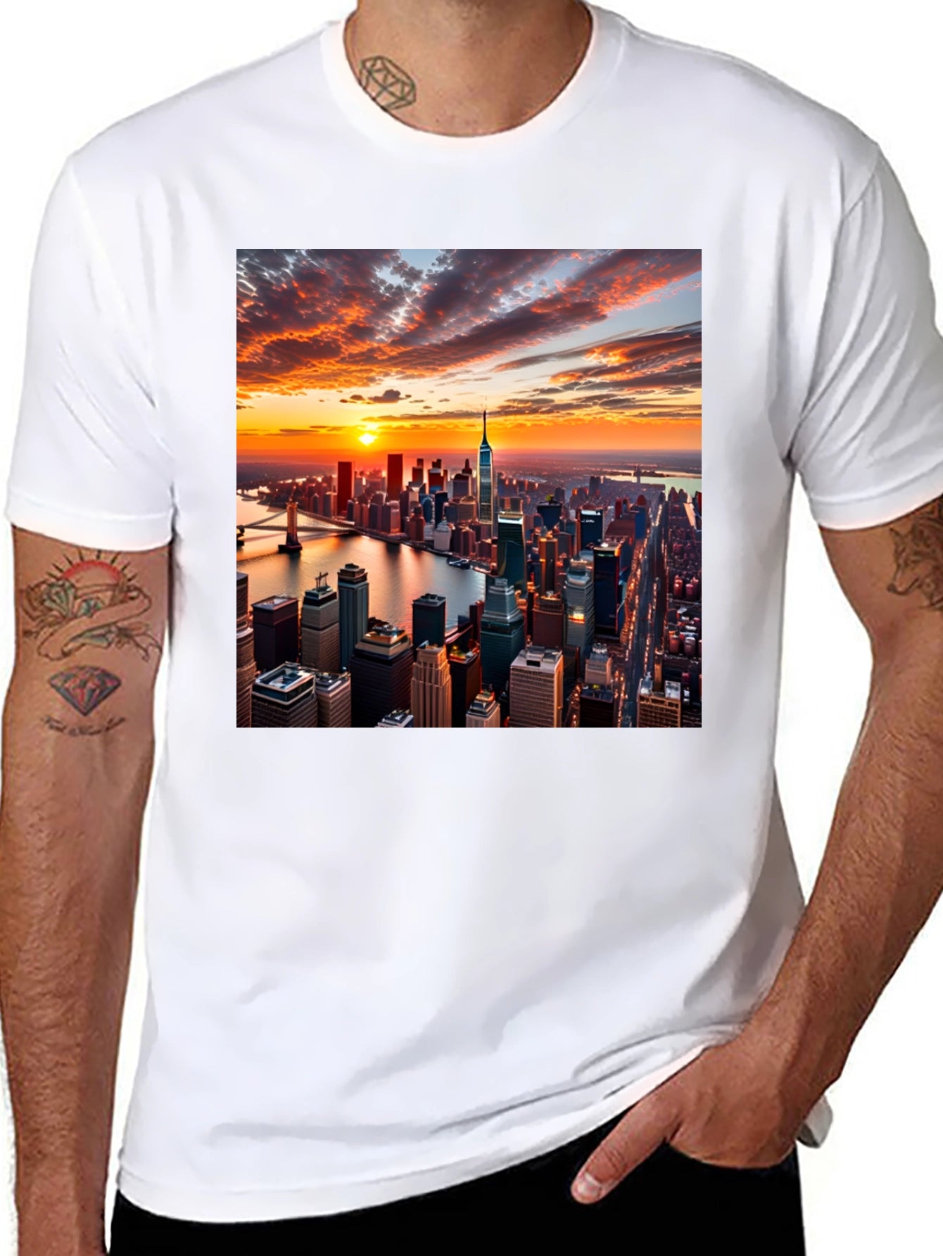 New York Sunset Graphic Tee - Urban Style