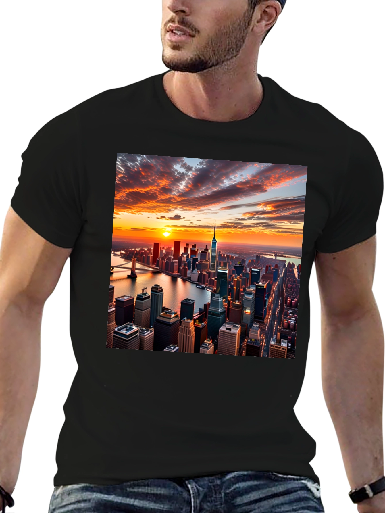 New York Sunset Graphic Tee - Urban Style