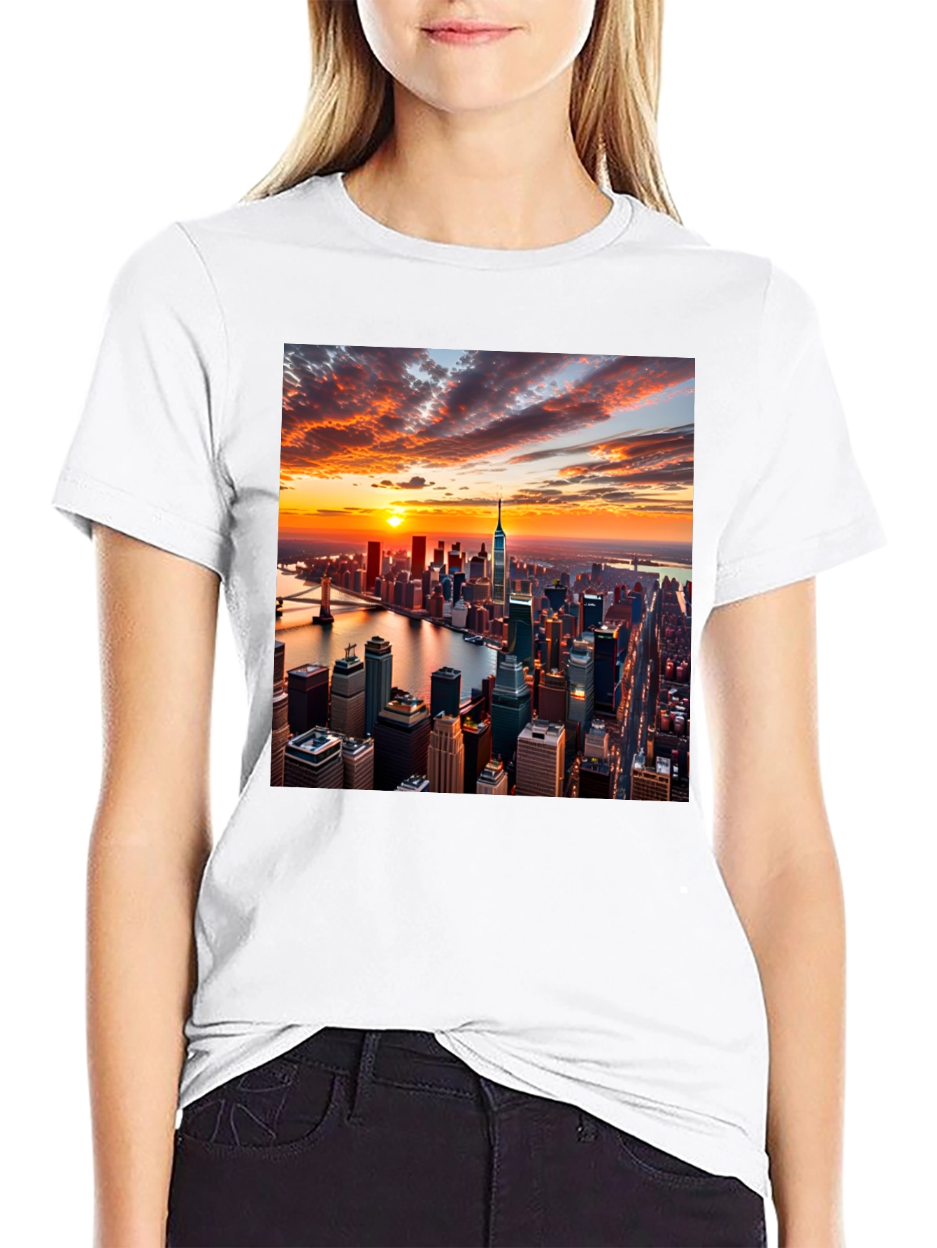 New York Sunset Graphic Tee - Urban Style
