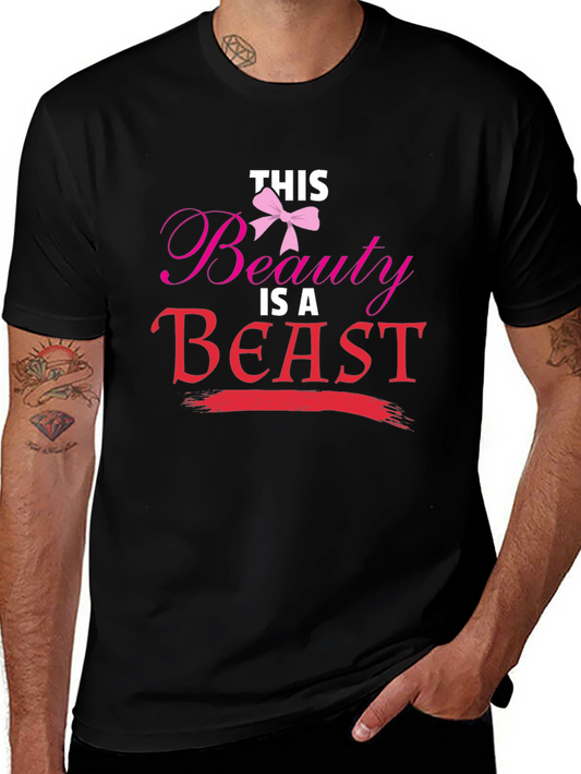 Beauty and Beast Graphic Tee - Unisex Black Cotton Shirt