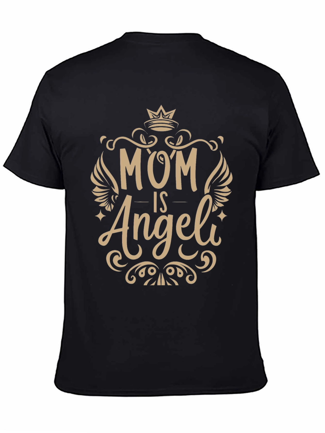 Mom Is Angel Black Graphic Tee