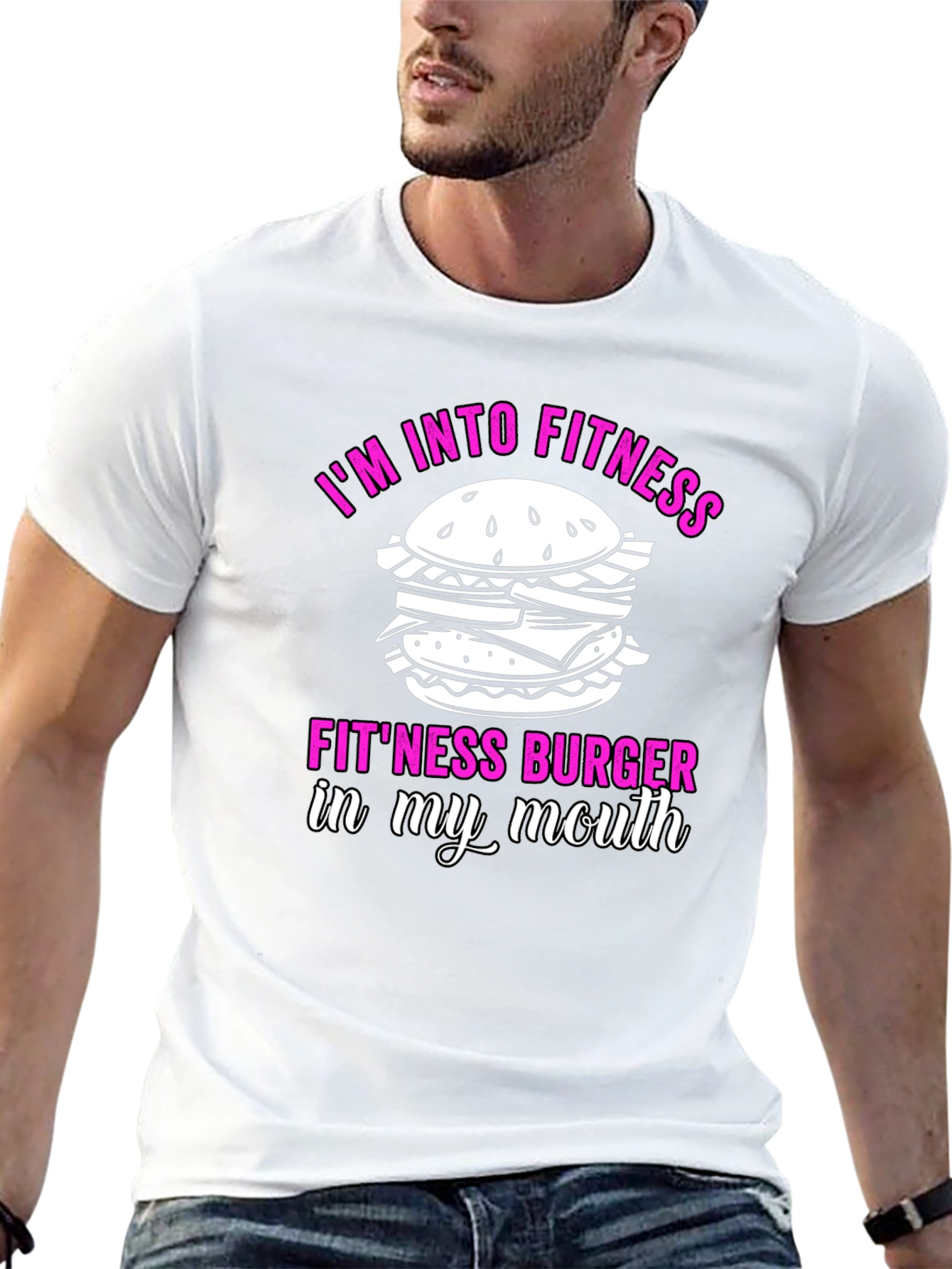 Fitness Burger Graphic T-Shirt - Funny Workout Tee