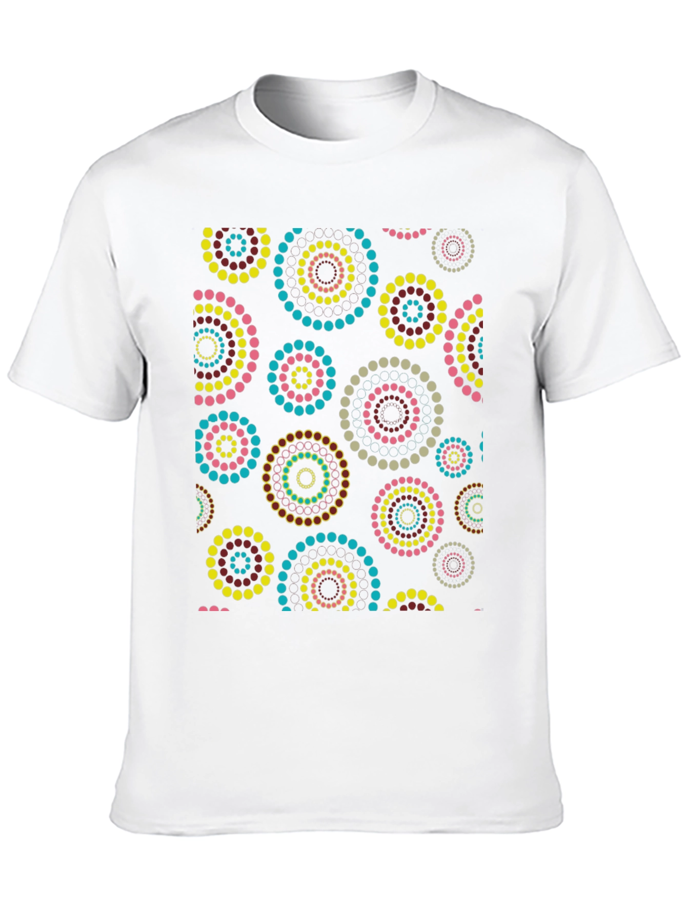 Abstract Circle Dot Pattern Black T-Shirt