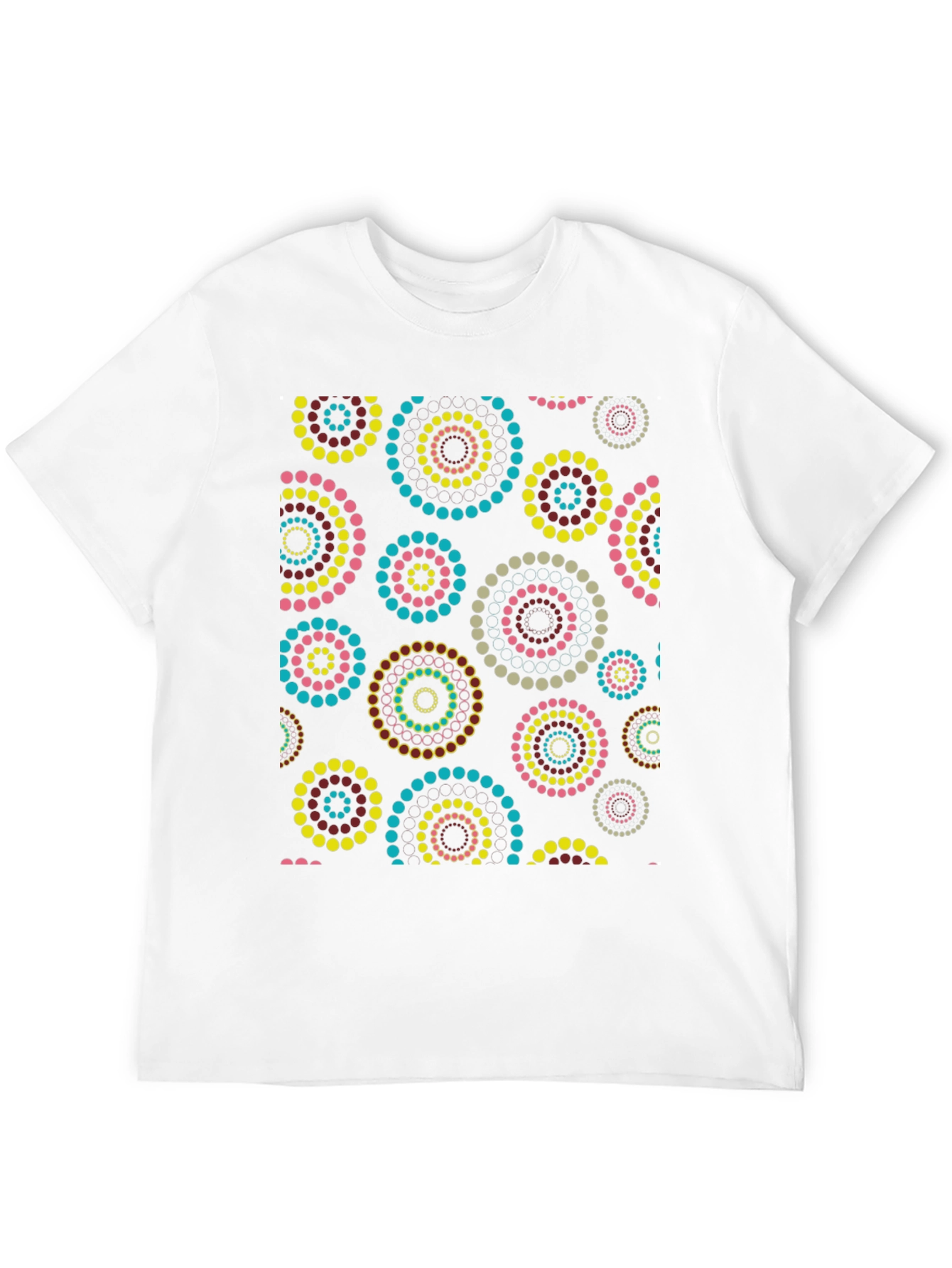 Abstract Circle Dot Pattern Black T-Shirt