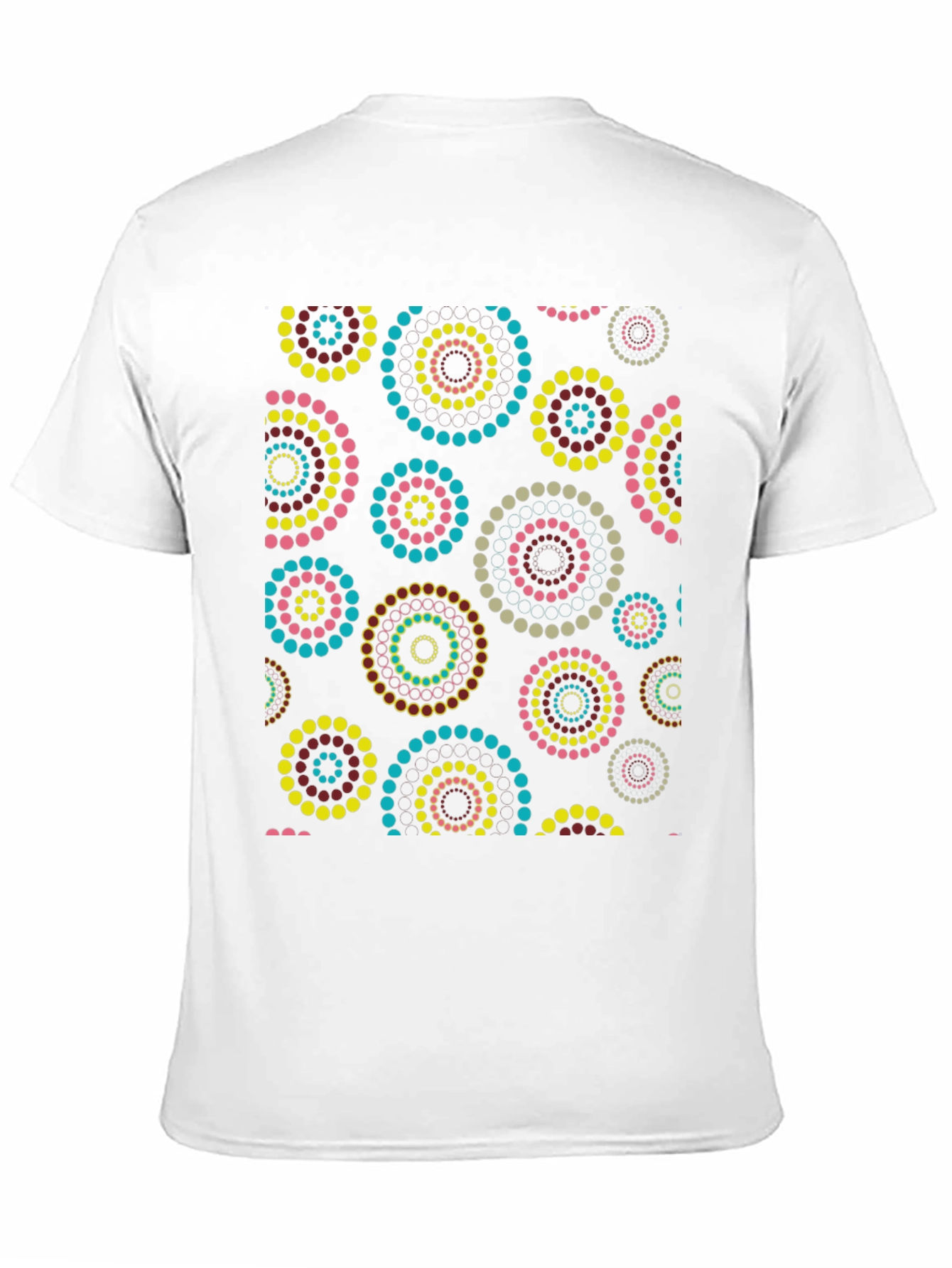 Abstract Circle Dot Pattern Black T-Shirt