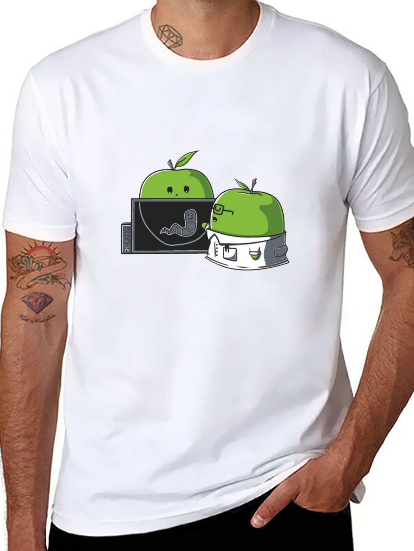 Apple Worm Lab T-Shirt - Funny Science Tee