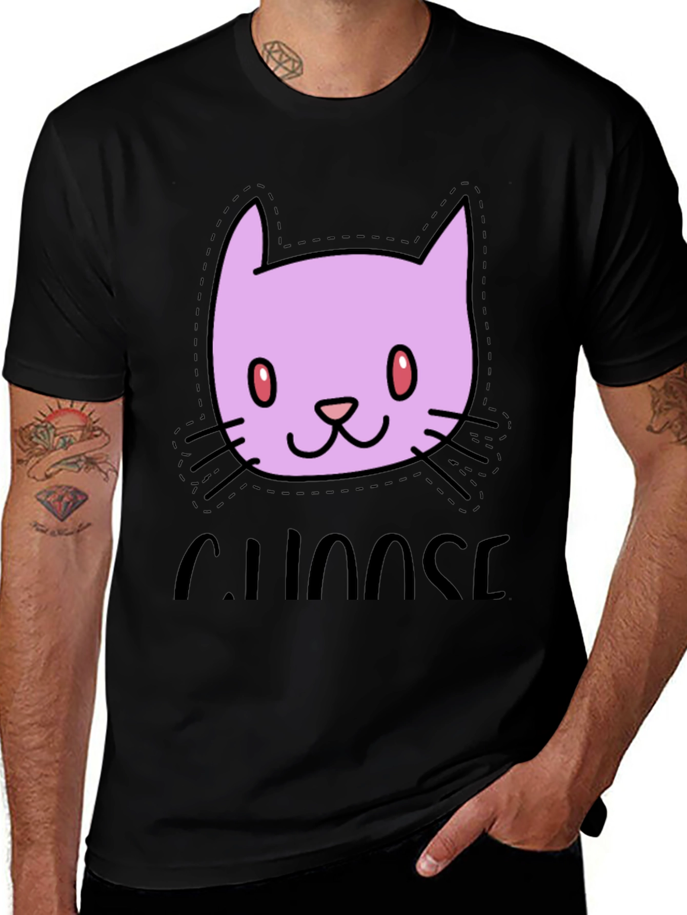 Choose Chaos Cat T-Shirt - Stylish Graphic Tee