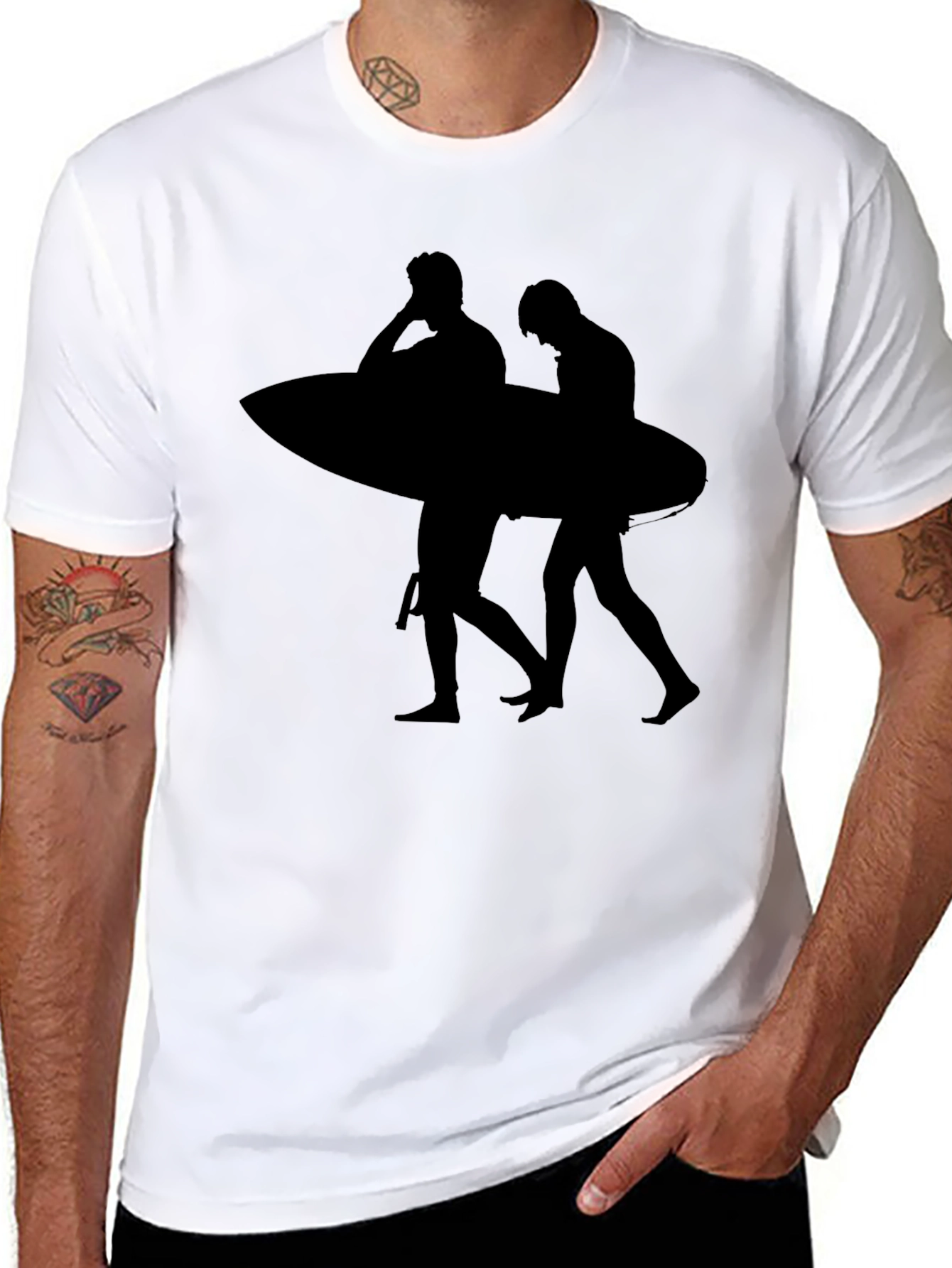 Black Surf Silhouette Tee
