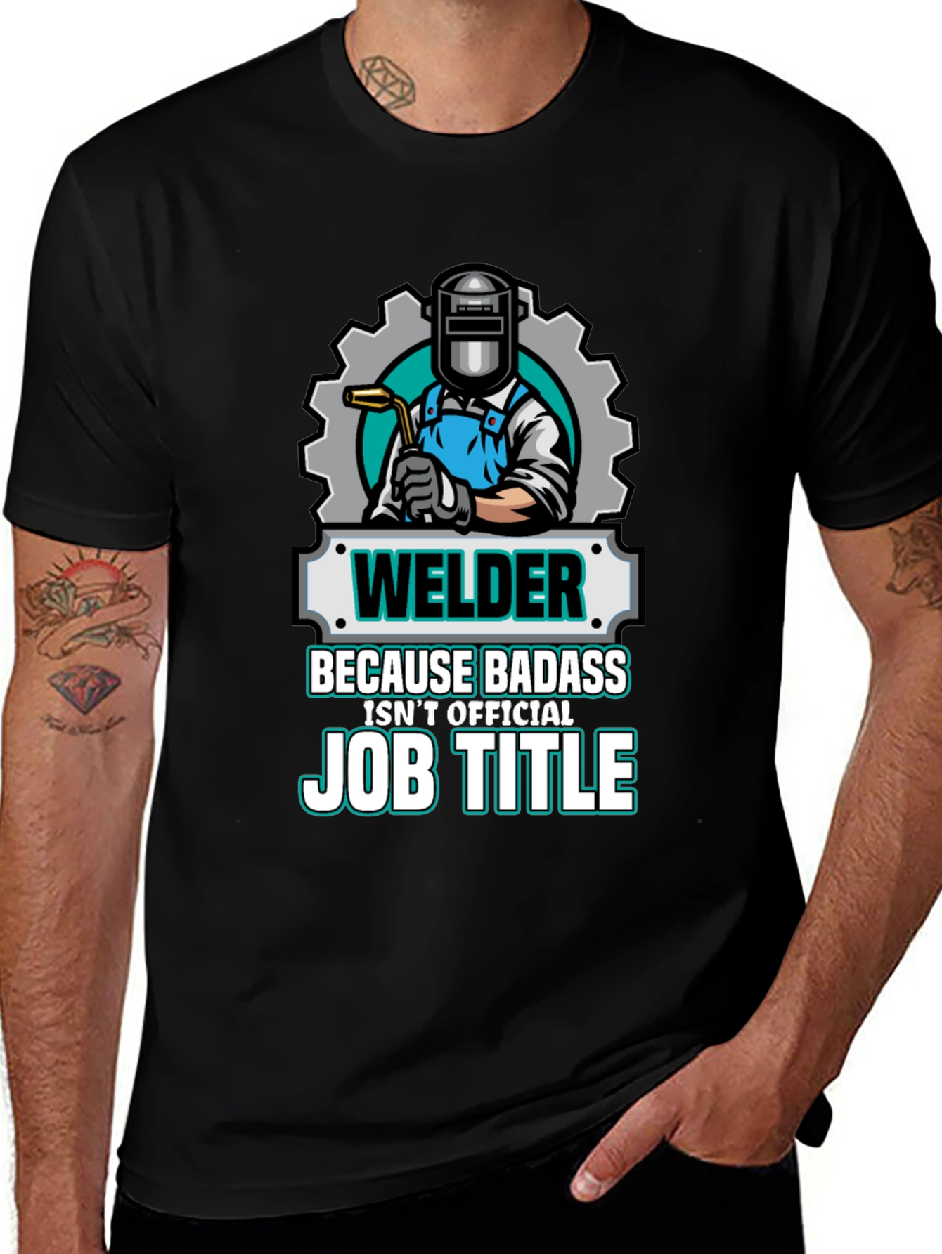 Welder Badass Job Title Graphic T-Shirt