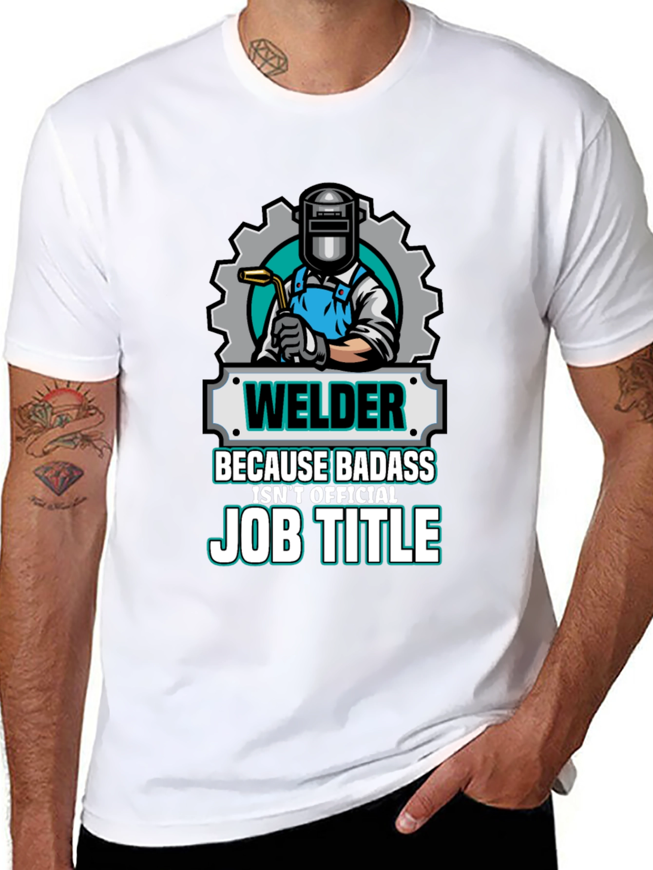 Welder Badass Job Title Graphic T-Shirt