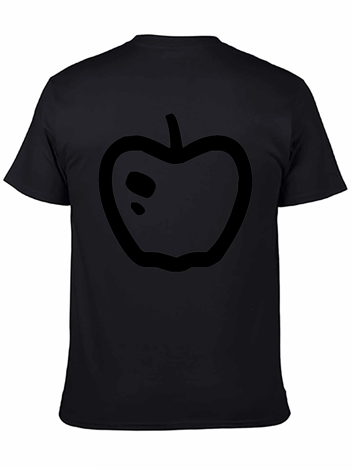 Minimalist Apple Graphic Black T-Shirt