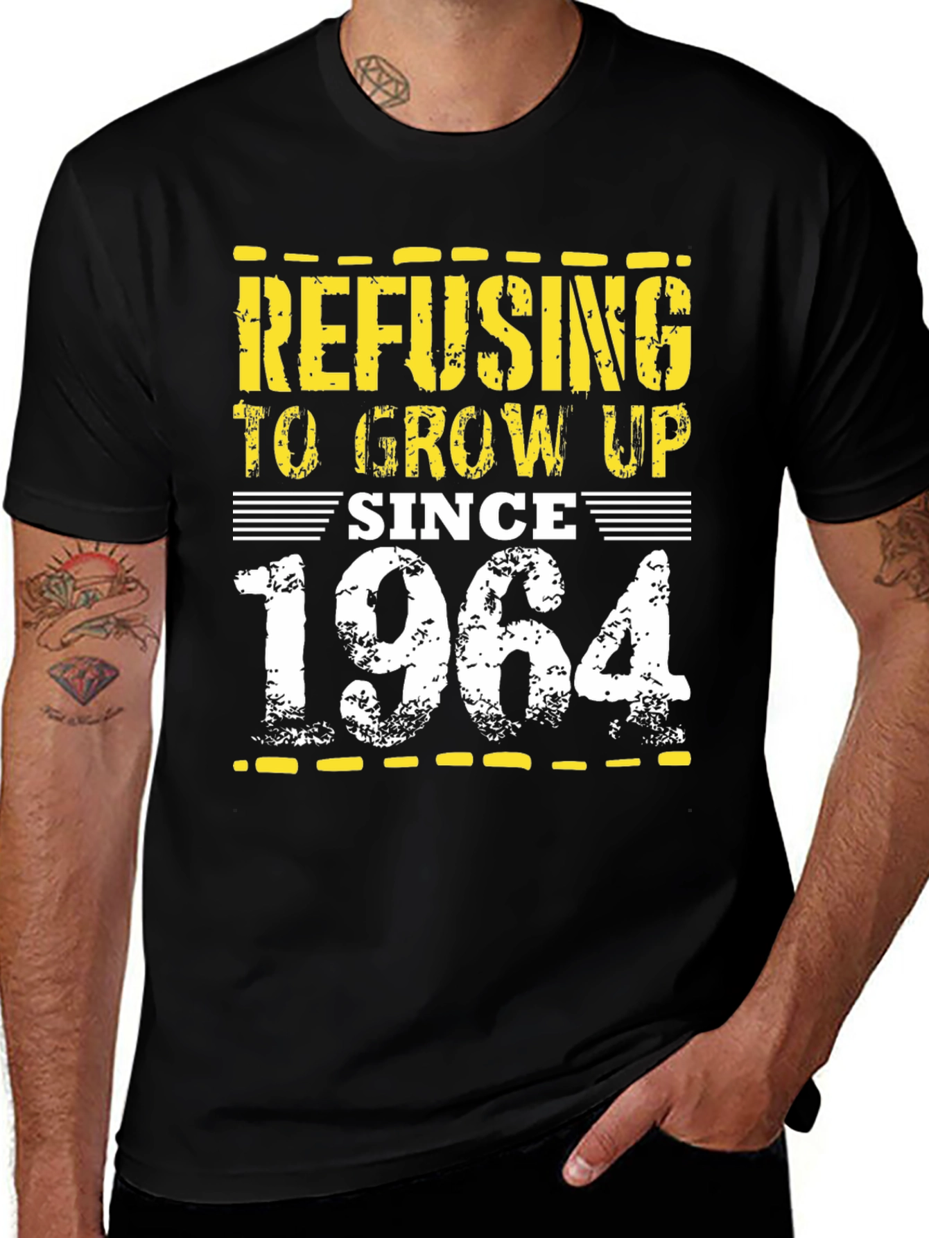 Refusing to Grow Up Since 1964 Black T-Shirt