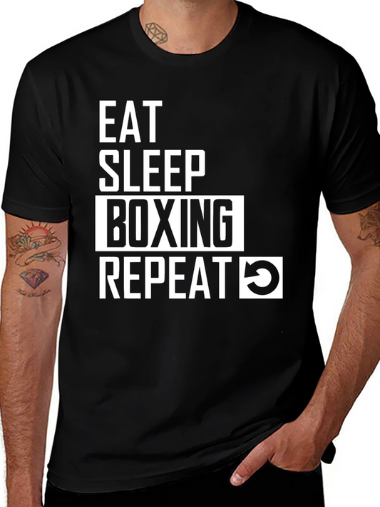 Eat Sleep Boxing Repeat Graphic T-Shirt