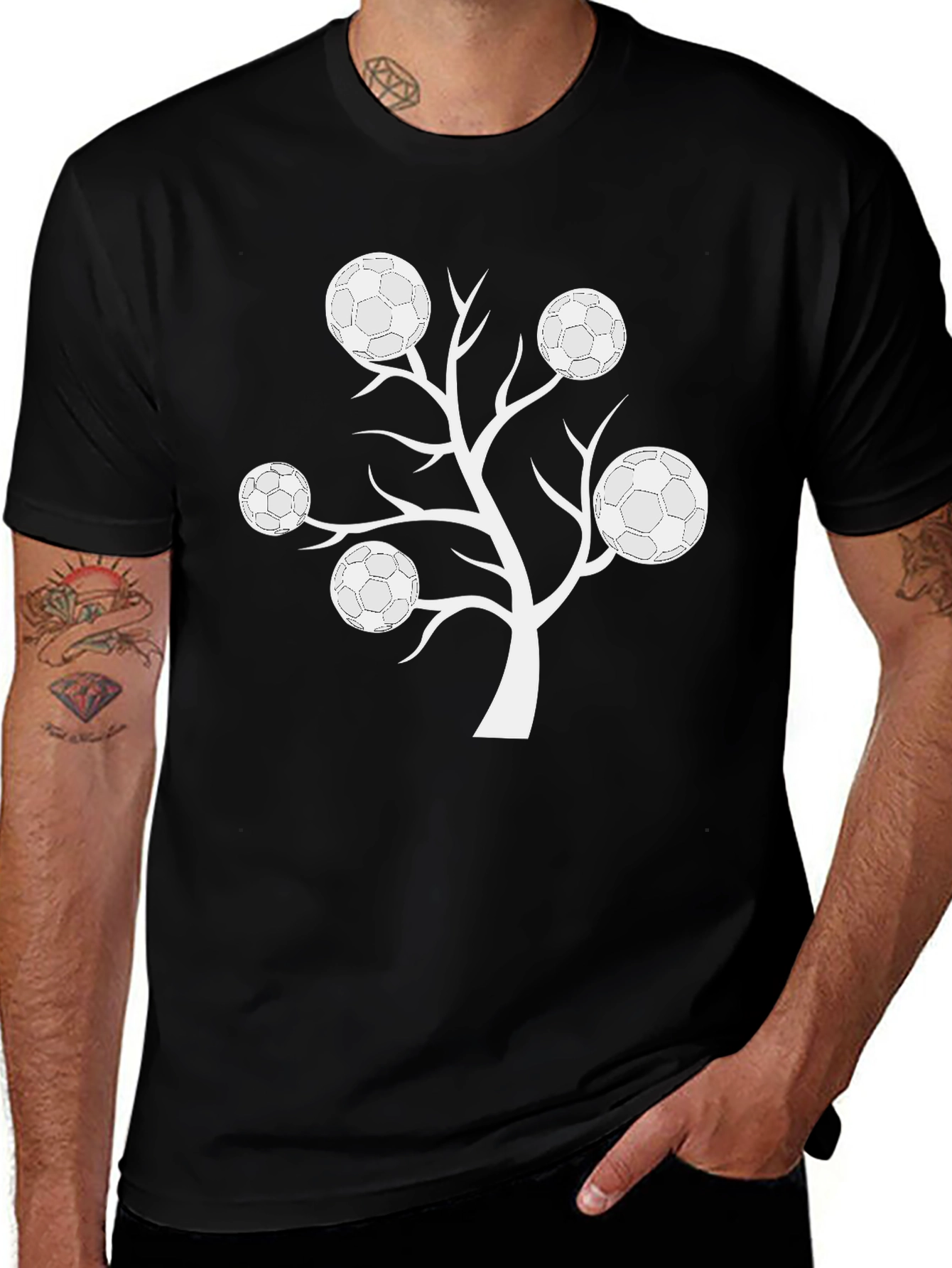 Soccer Ball Tree Graphic T-Shirt