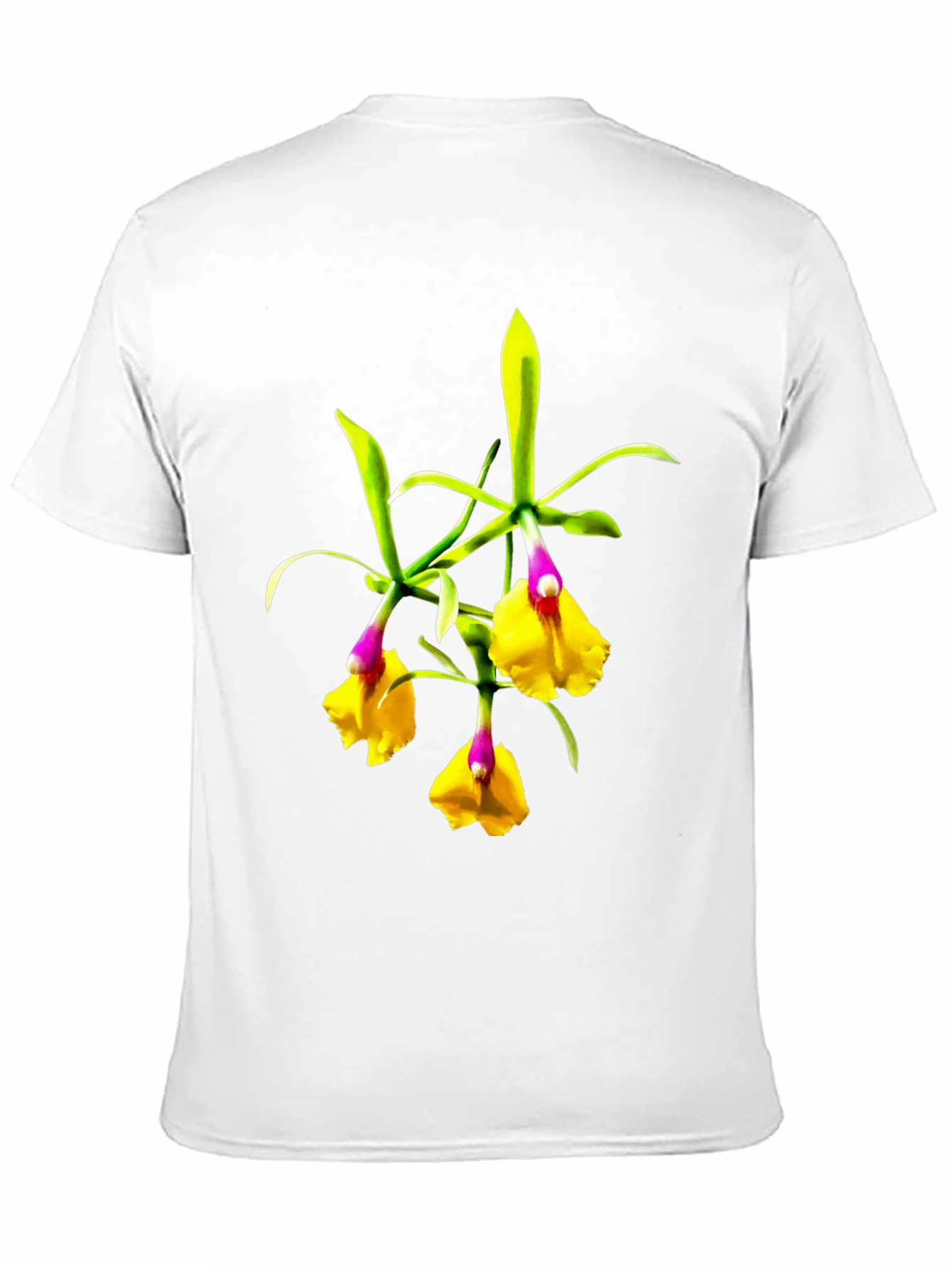 Orchid Flower Graphic Tee - Botanical Black T-Shirt