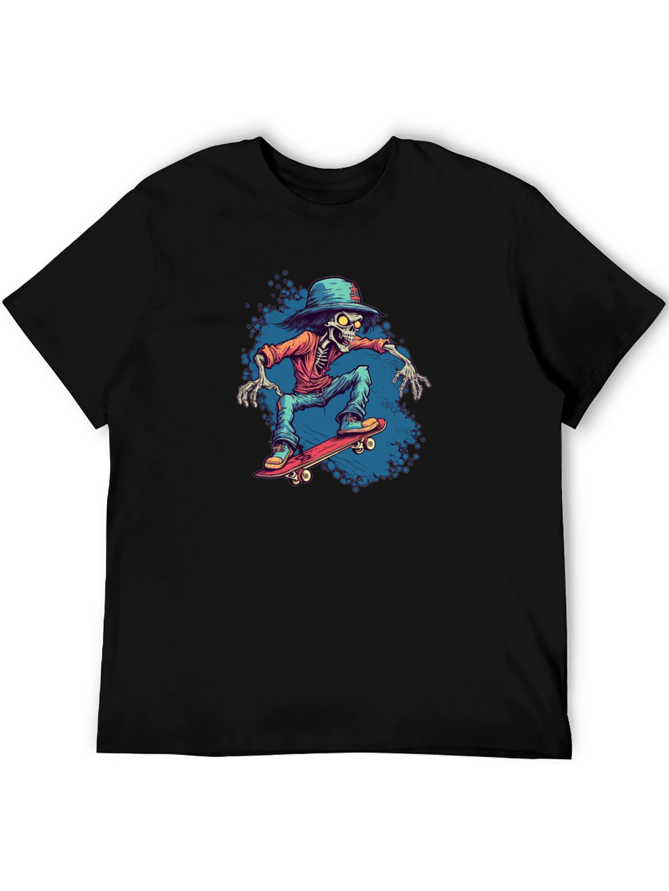 Skateboarding Skeleton Graphic Tee - Cool & Edgy Style