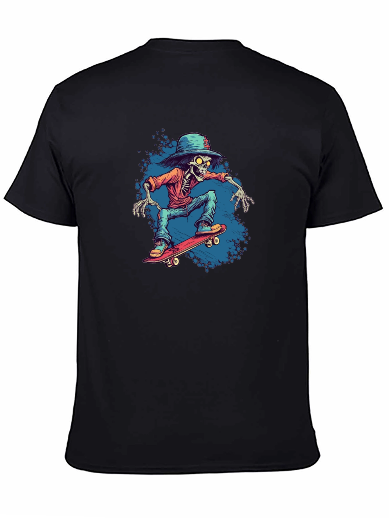 Skateboarding Skeleton Graphic Tee - Cool & Edgy Style