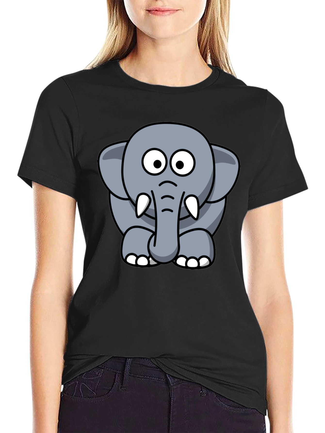 Cute Cartoon Elephant Graphic Tee