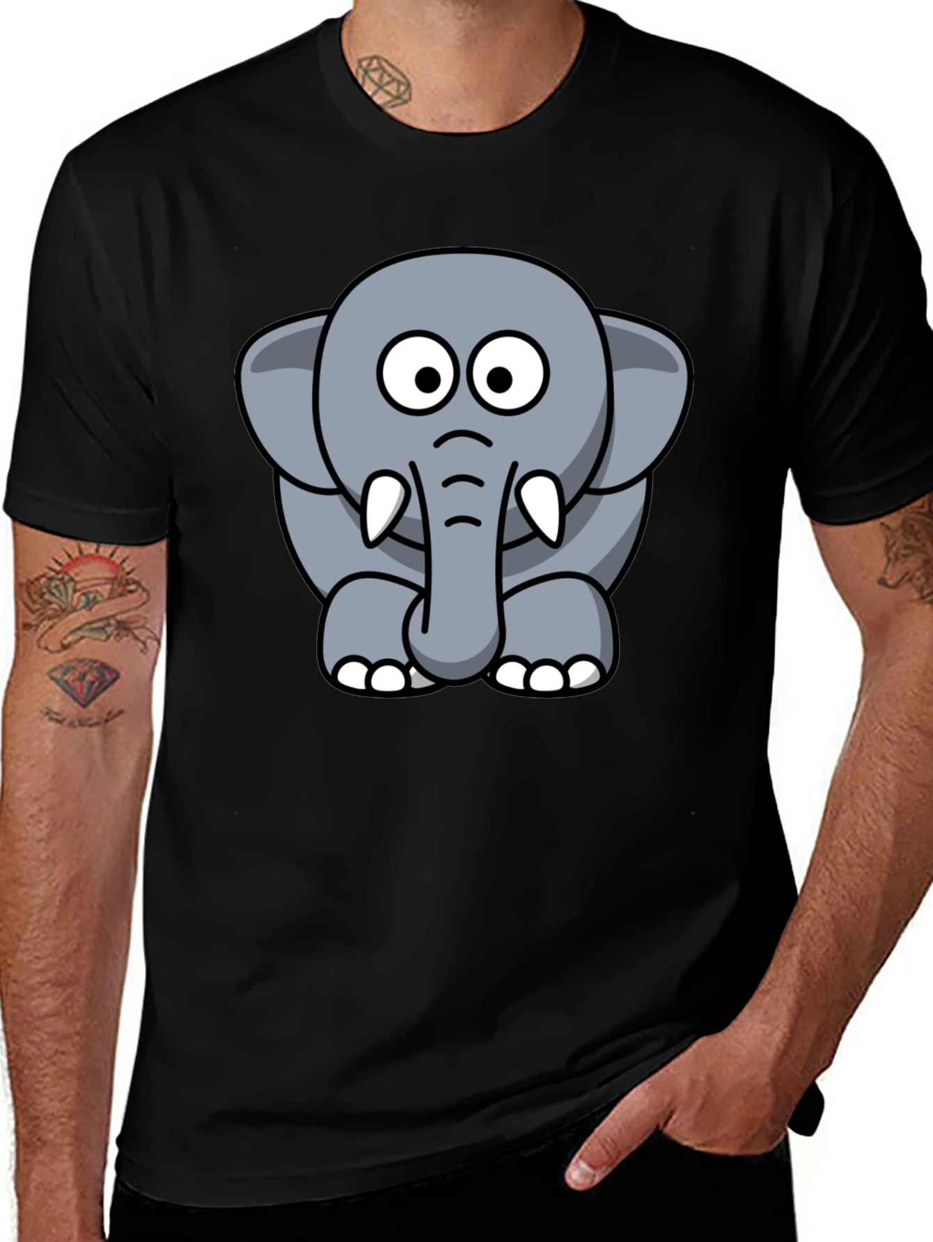 Cute Cartoon Elephant Graphic Tee
