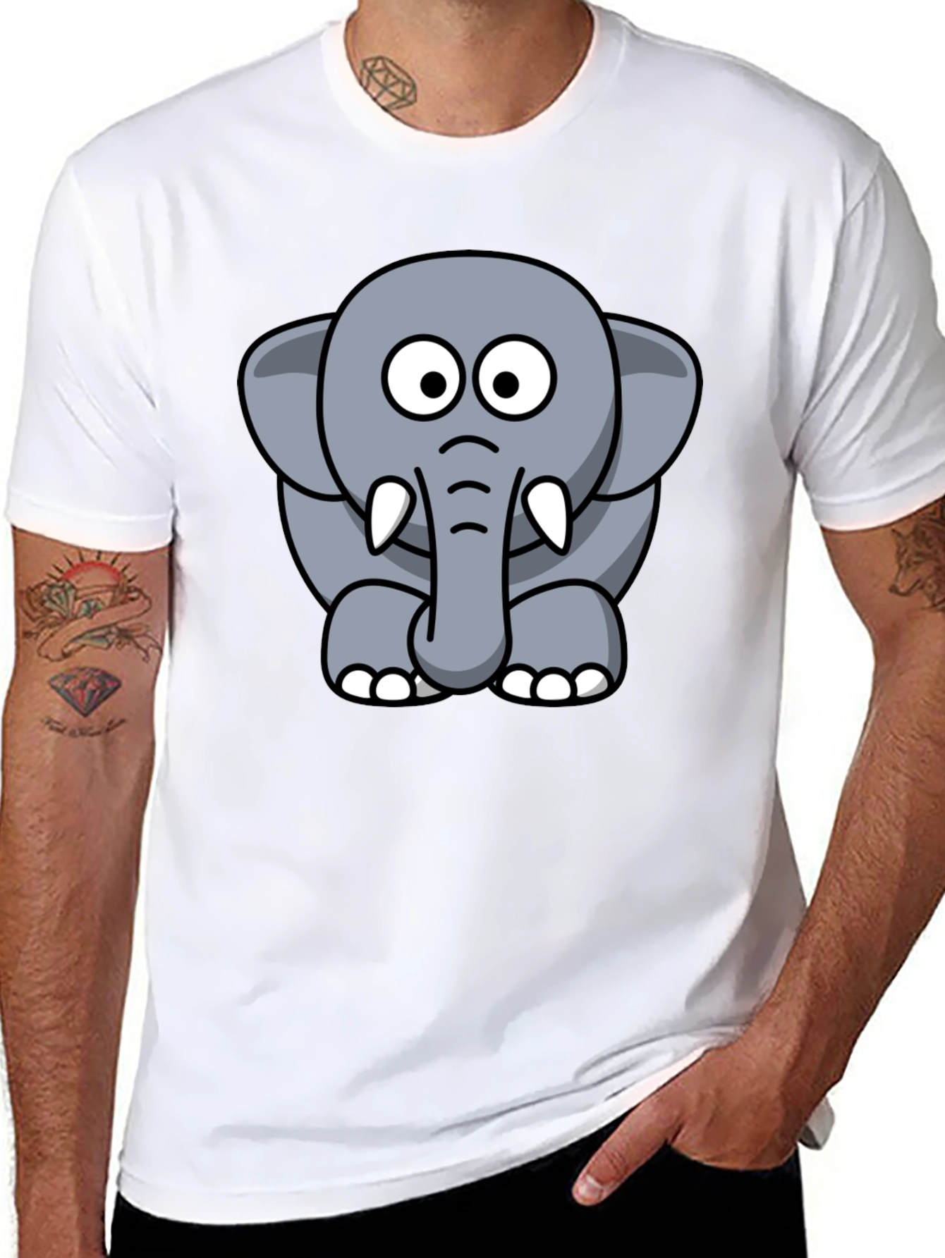 Cute Cartoon Elephant Graphic Tee