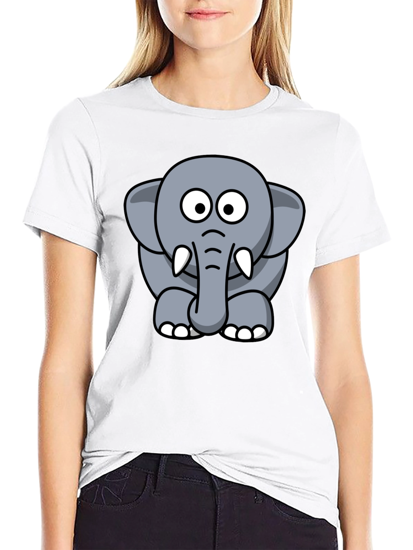 Cute Cartoon Elephant Graphic Tee