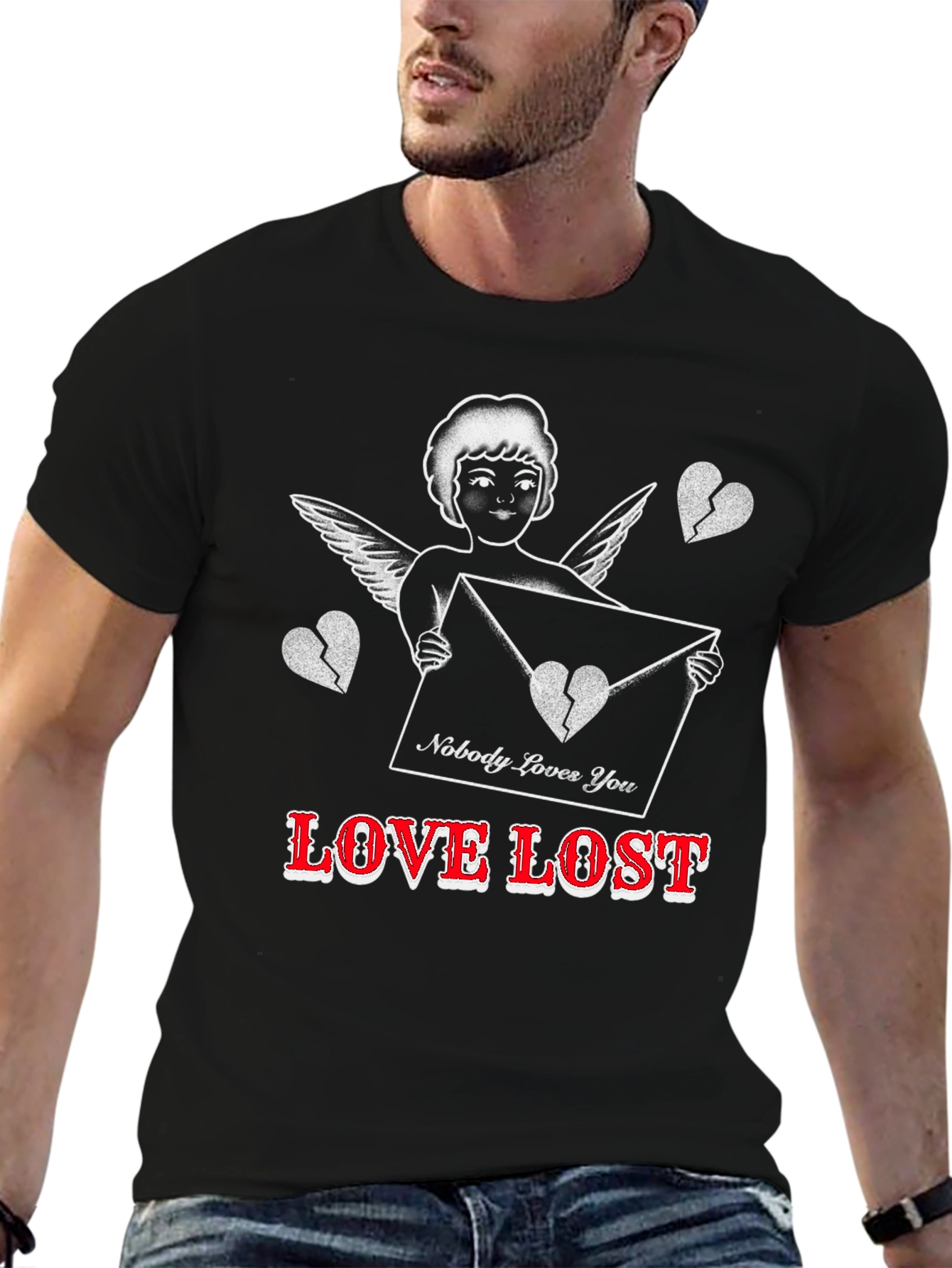 Love Lost Graphic Tee - Heartbreak Cupid T-Shirt