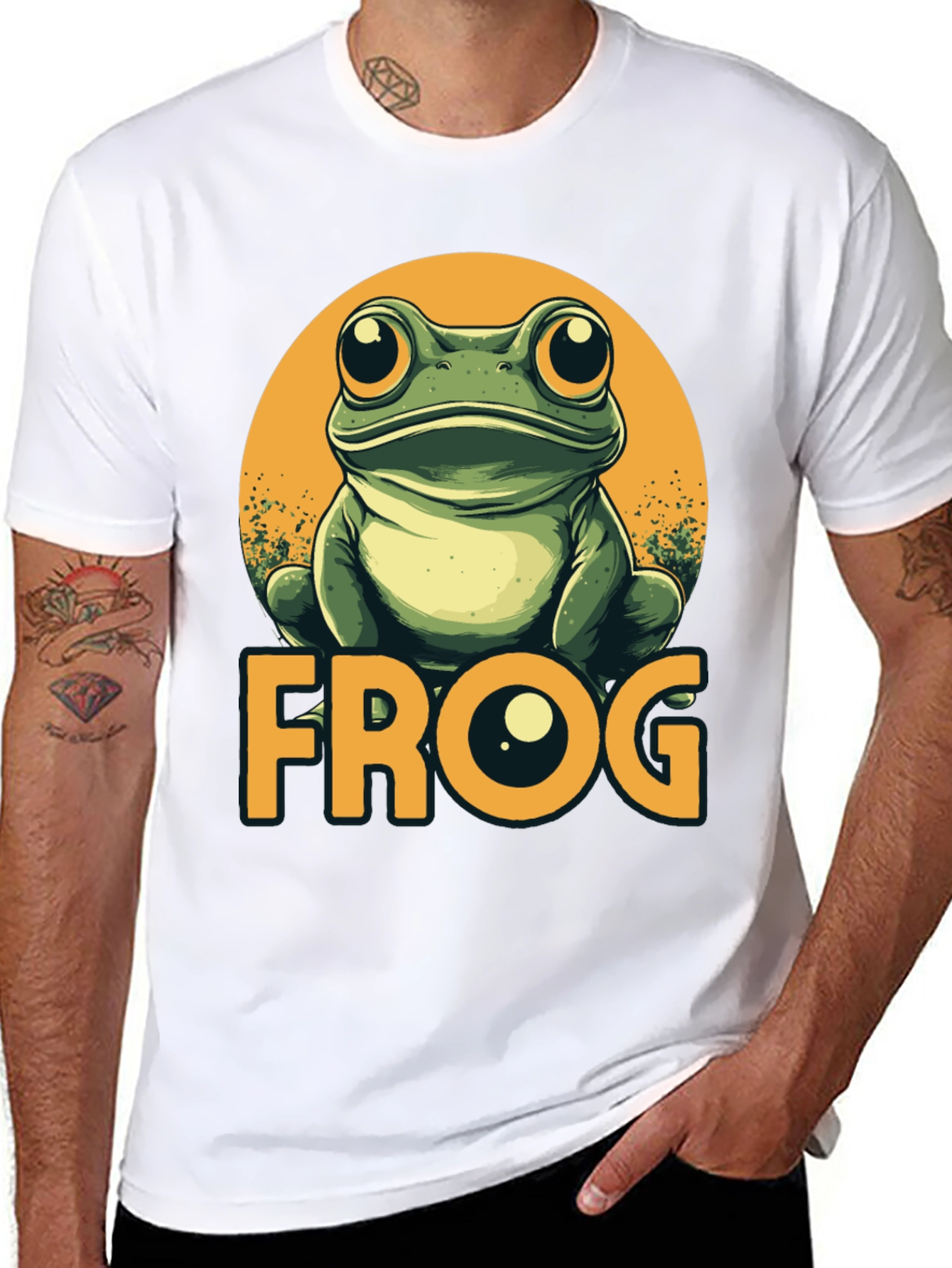 Frog Graphic T-Shirt - Mens Crew Neck Tee