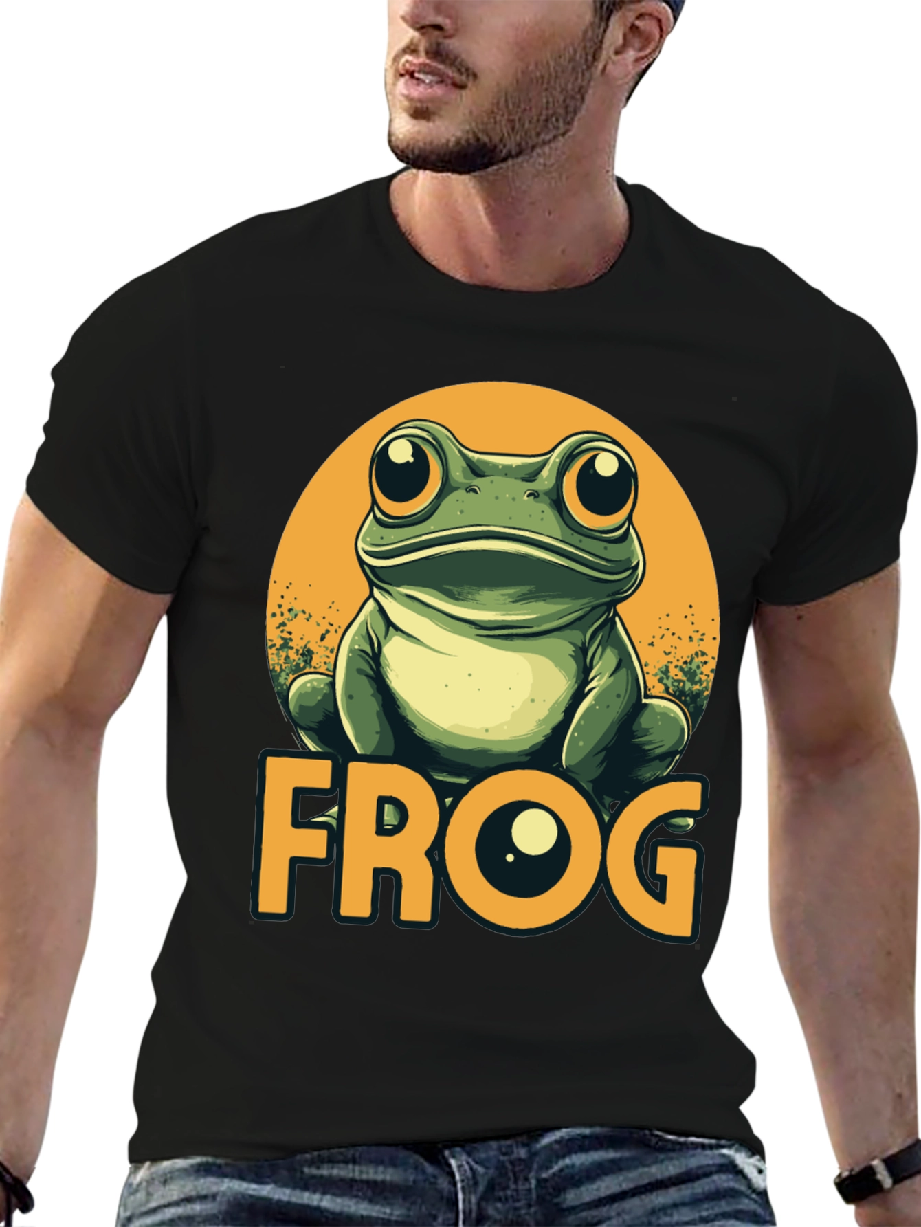 Frog Graphic T-Shirt - Mens Crew Neck Tee