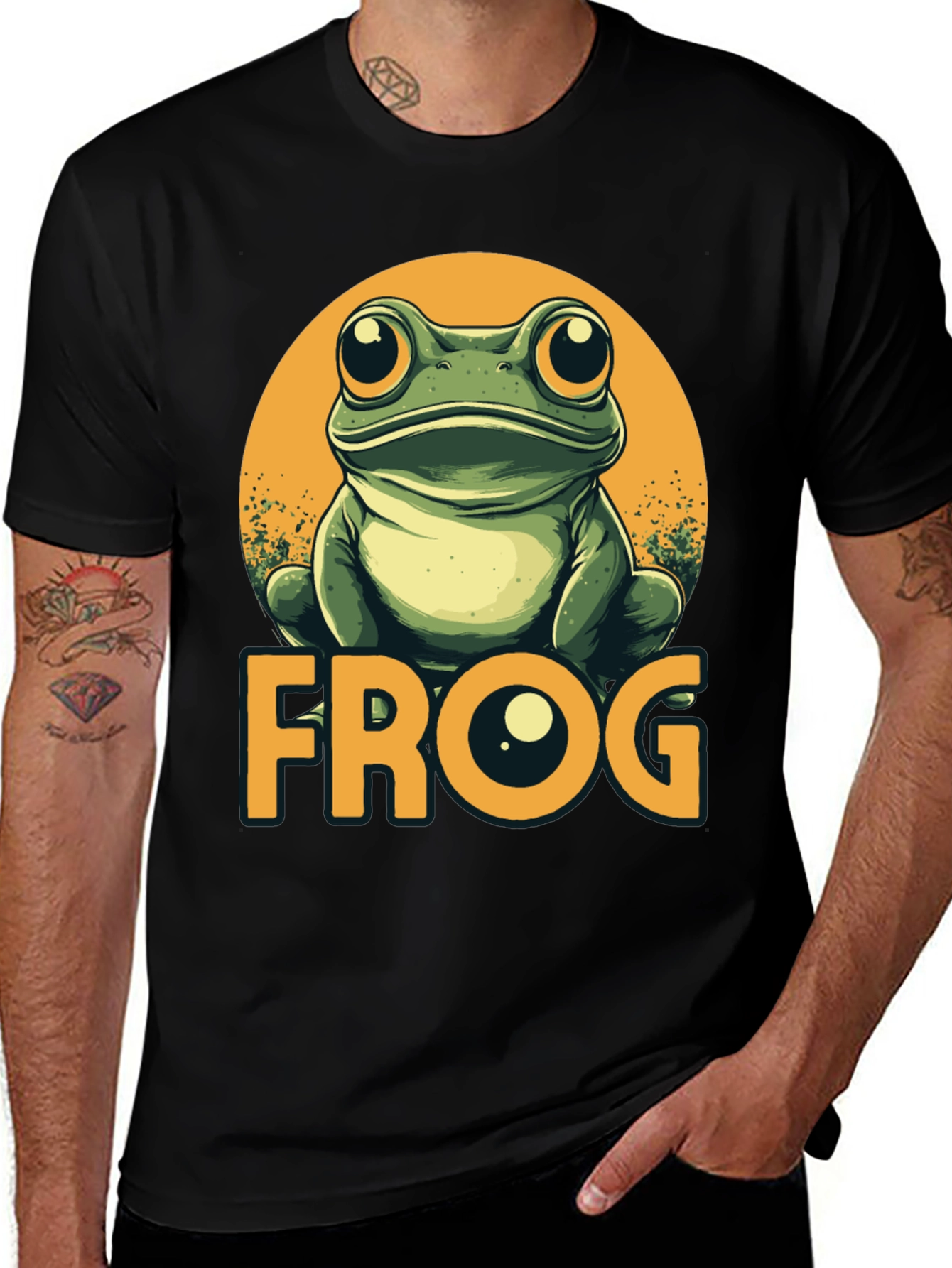 Frog Graphic T-Shirt - Mens Crew Neck Tee