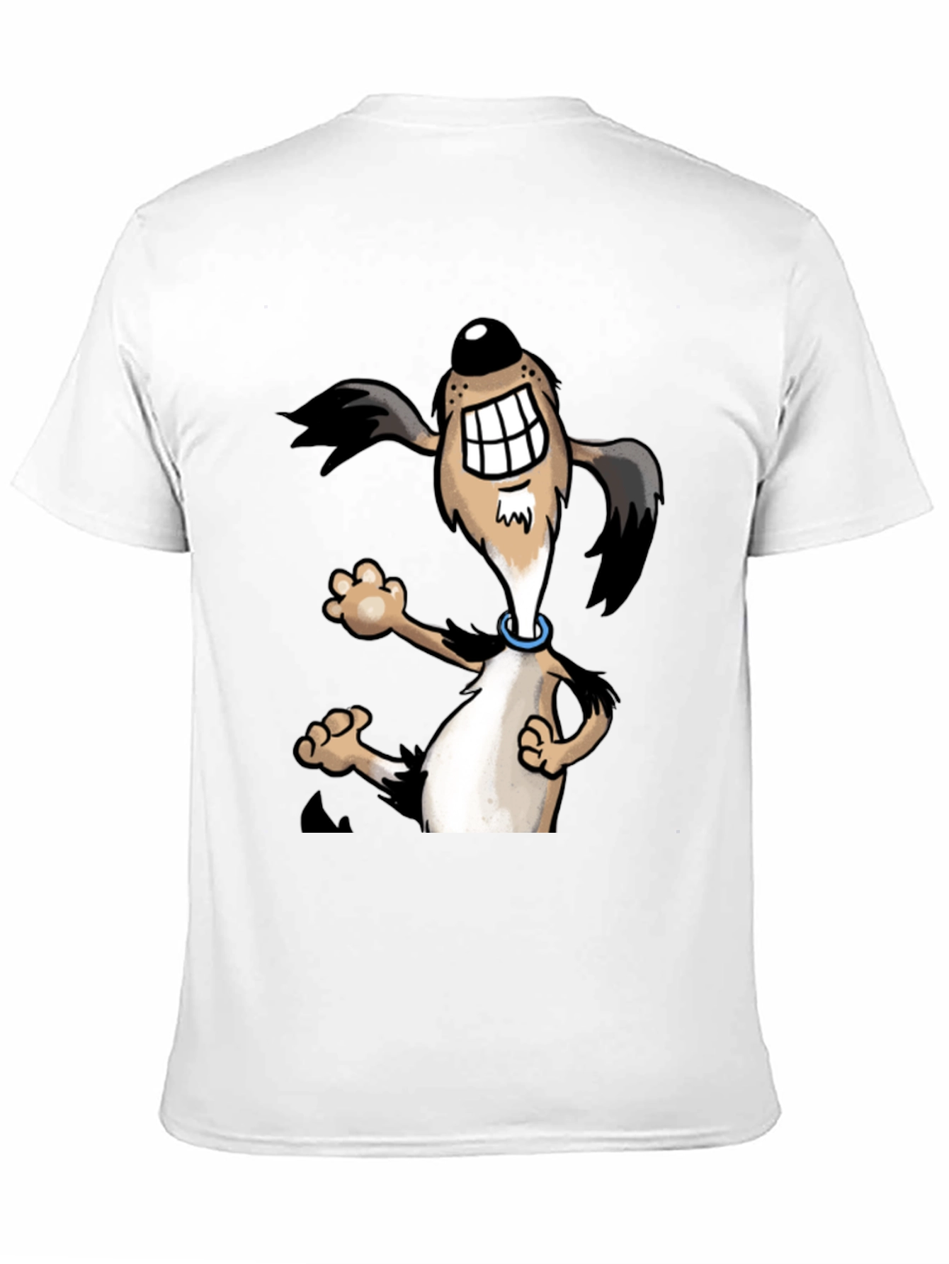 Cartoon Dog Graphic Tee - Black Cotton Shirt