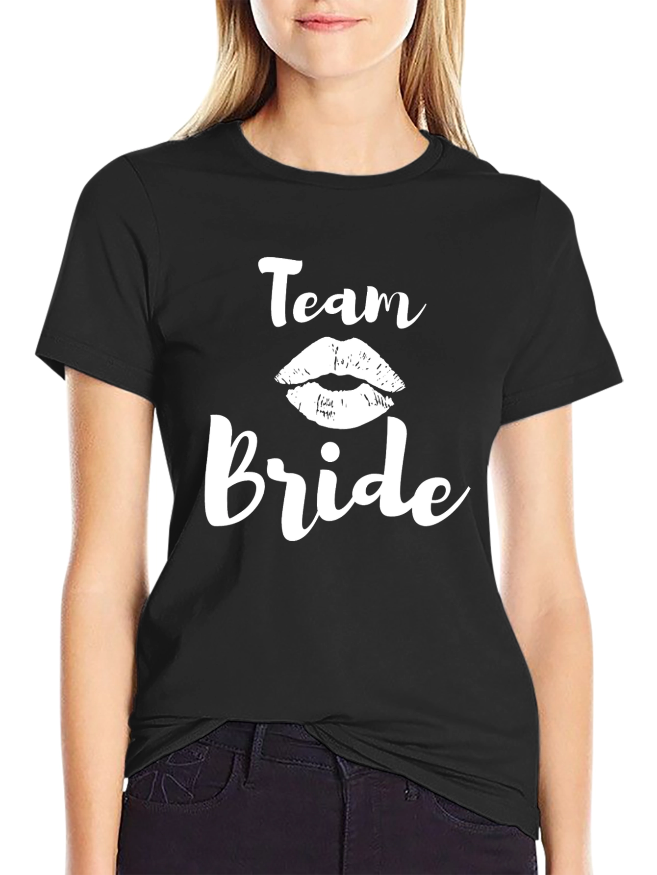 Team Bride T-Shirt - Black Bridal Party Tee