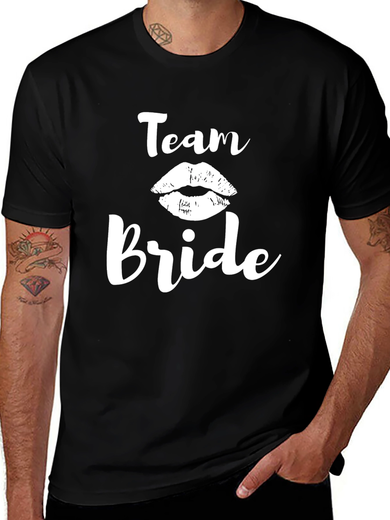 Team Bride T-Shirt - Black Bridal Party Tee