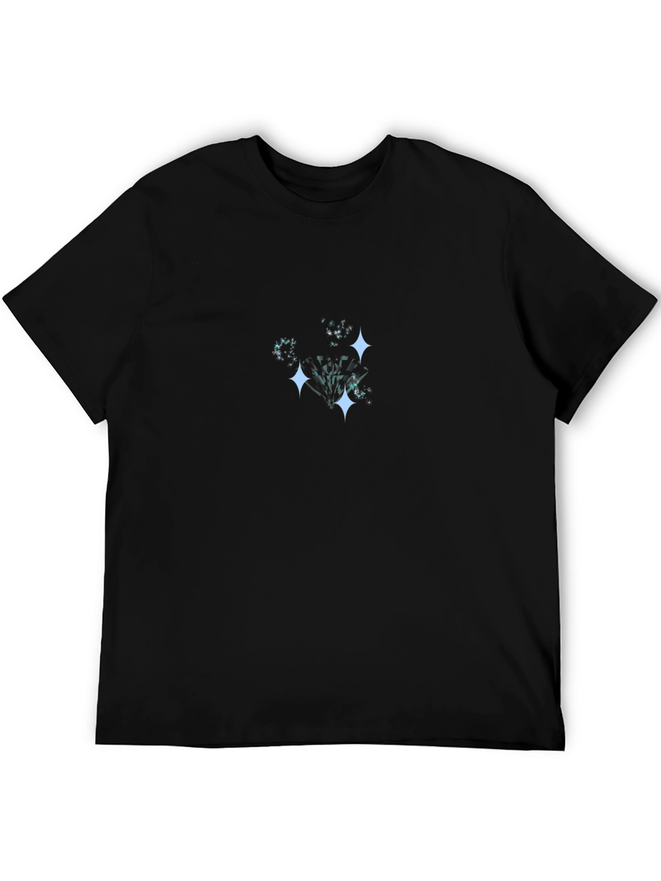 Mens Black Graphic Print Tee