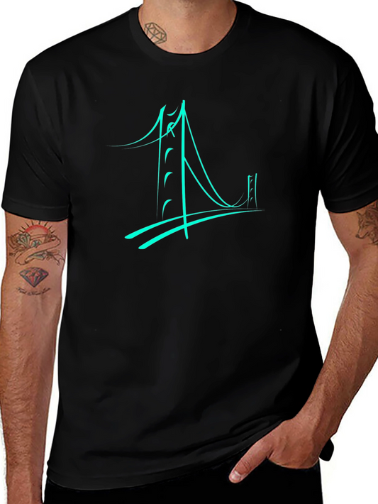 Abstract Bridge Graphic Tee - Black