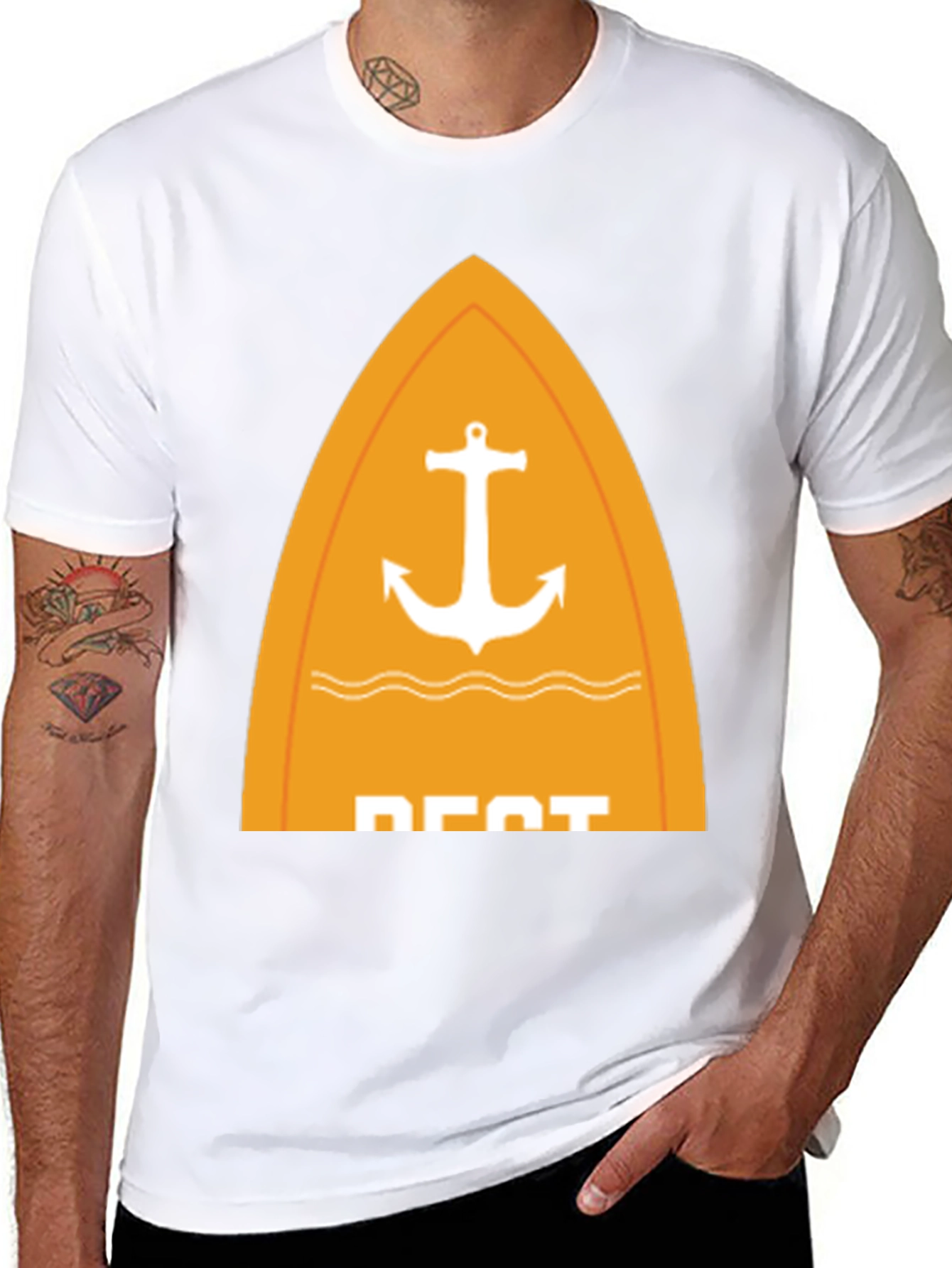 Nautical Anchor Graphic Tee - Stylish Black T-Shirt