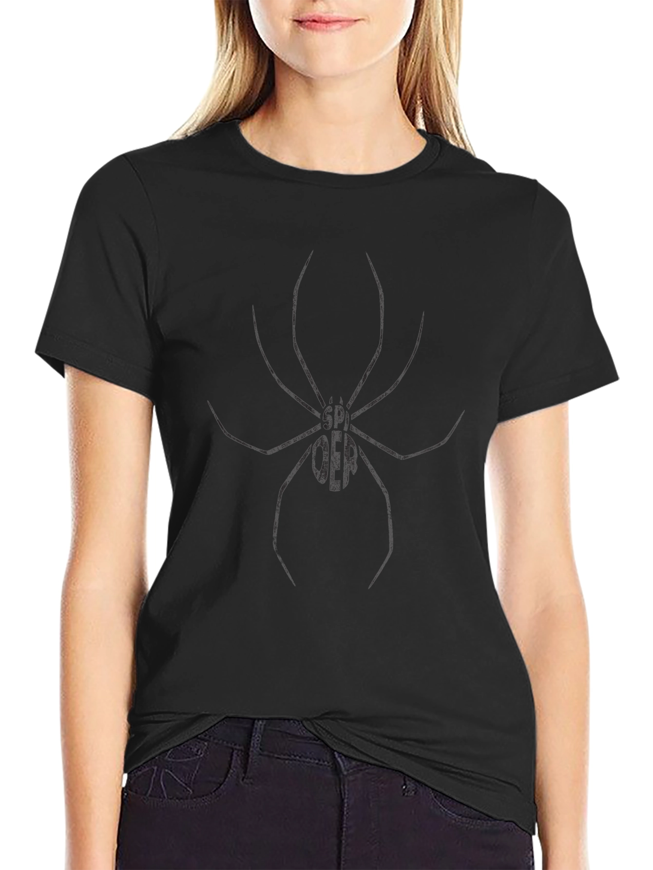 Black Spider Graphic Tee - Casual Mens T-Shirt