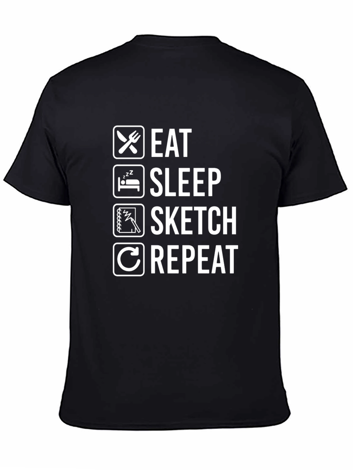 Eat Sleep Sketch Repeat Graphic T-Shirt