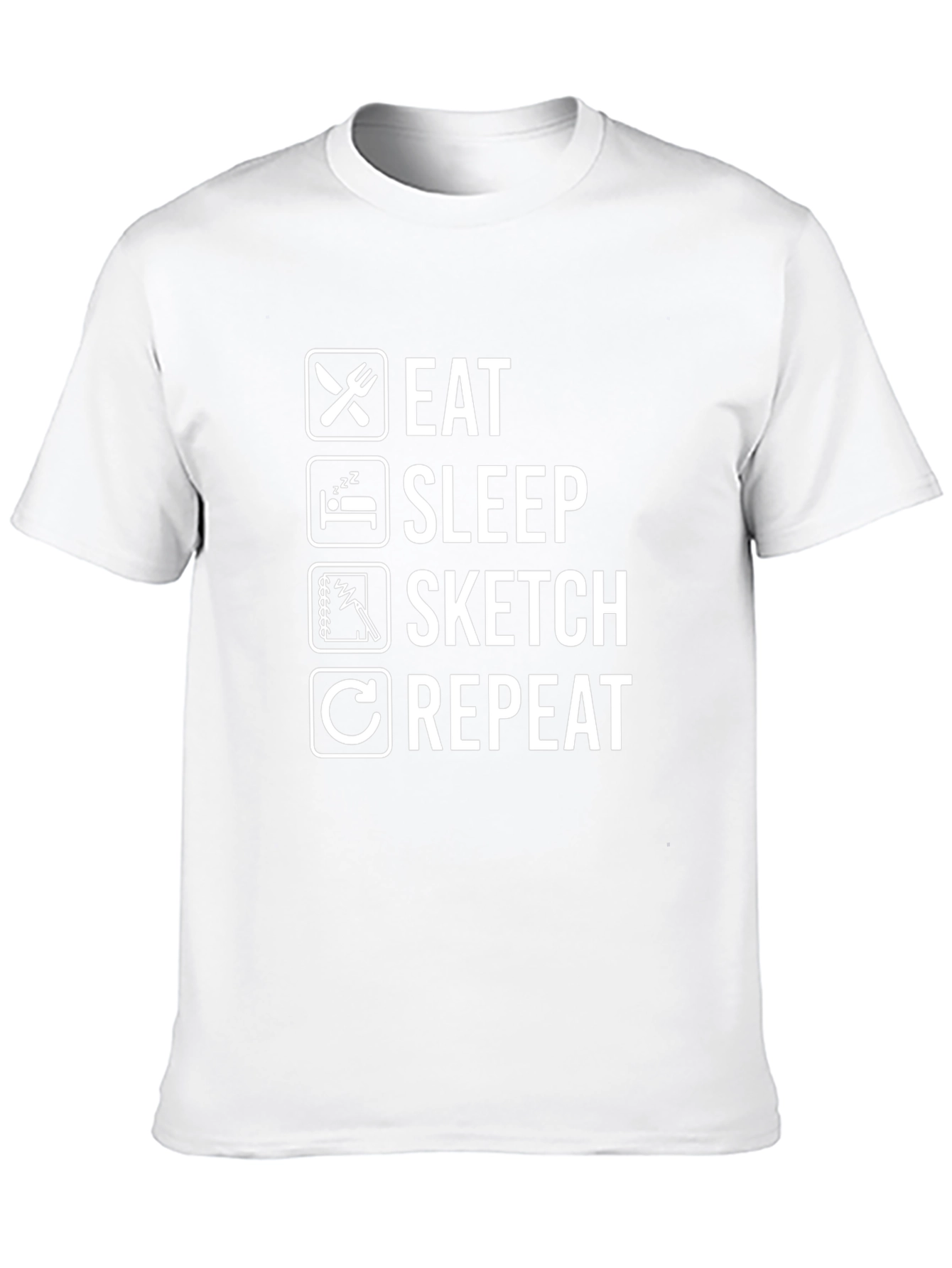 Eat Sleep Sketch Repeat Graphic T-Shirt
