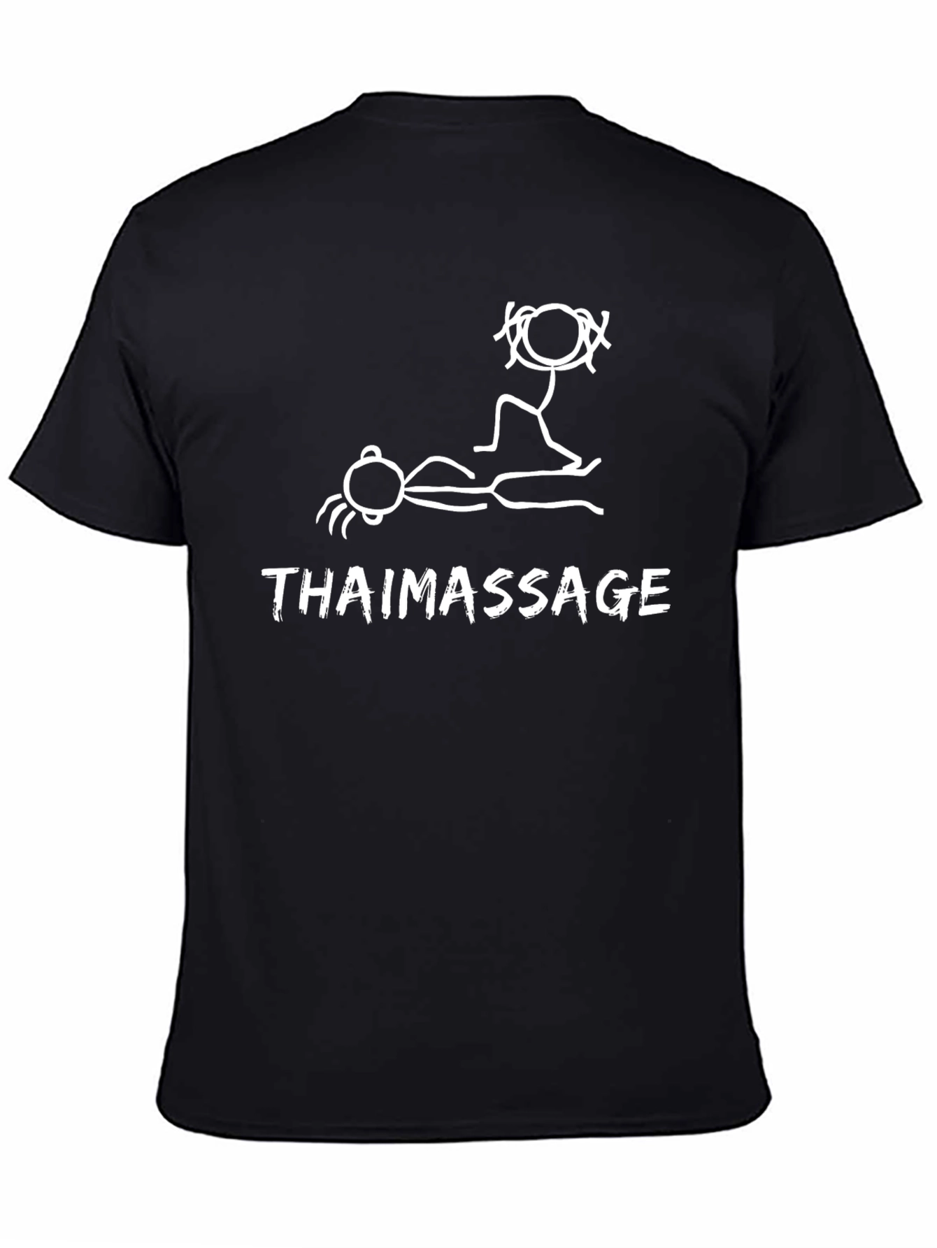 Thai Massage Graphic Tee - Funny Stick Figure Design