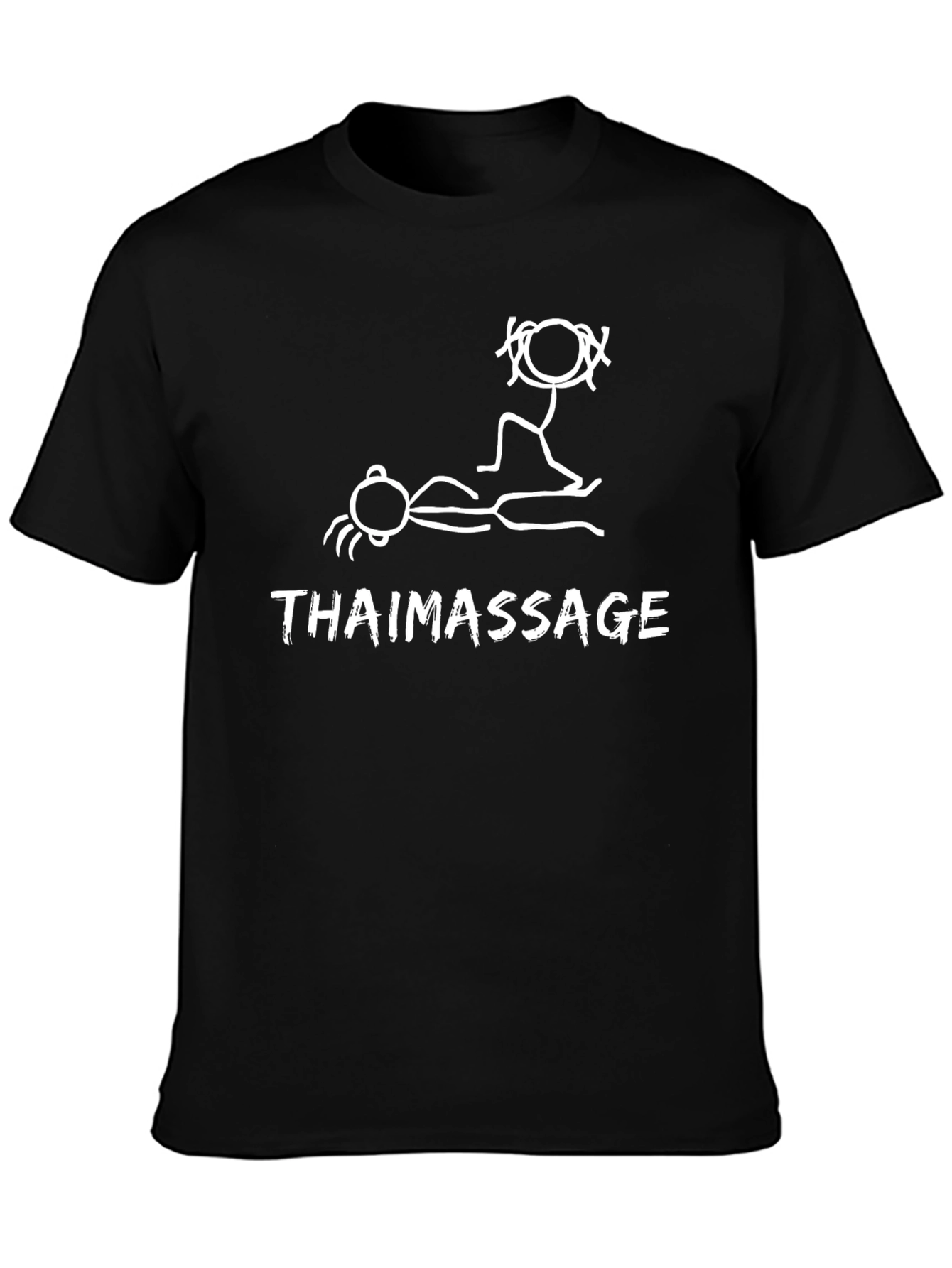 Thai Massage Graphic Tee - Funny Stick Figure Design