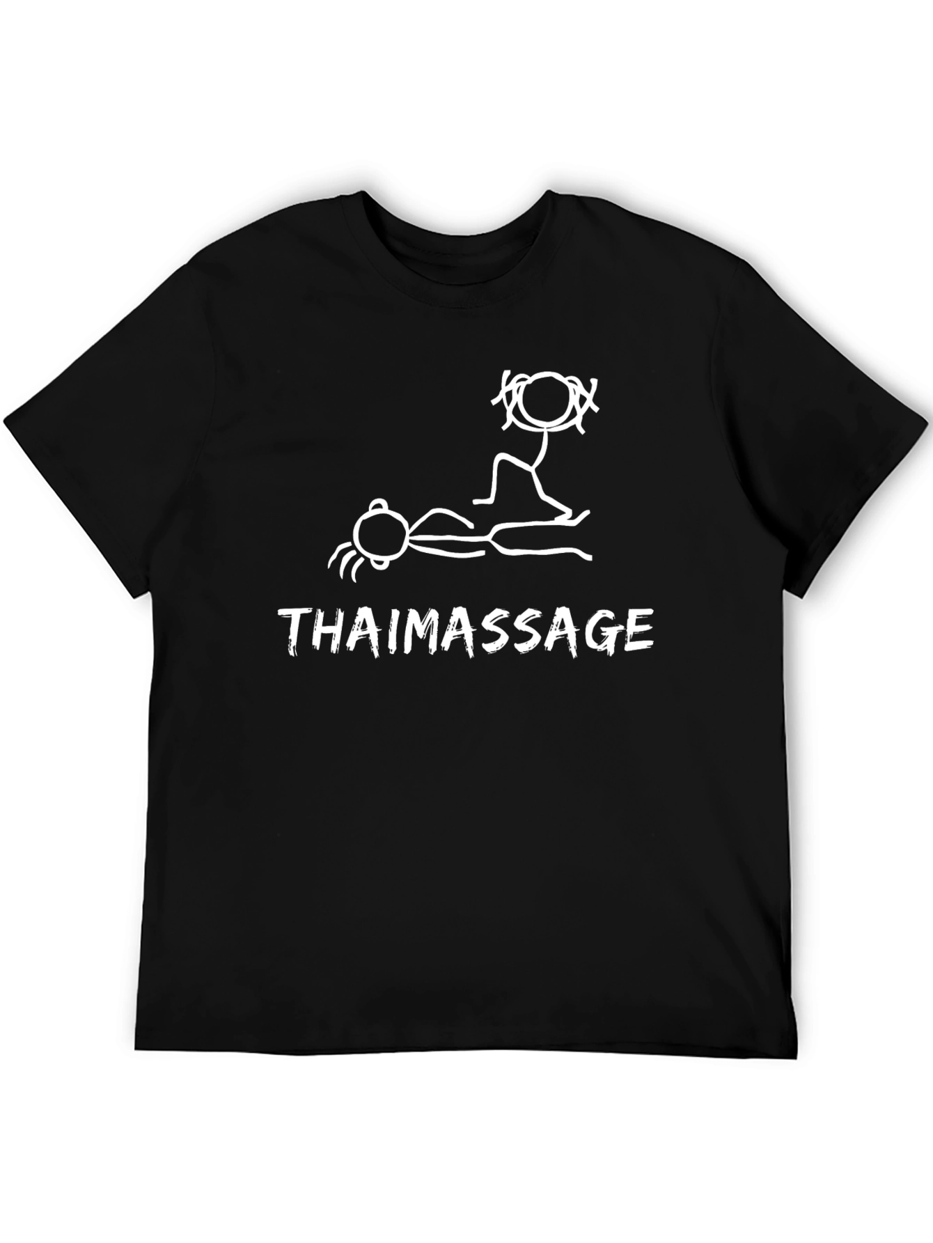 Thai Massage Graphic Tee - Funny Stick Figure Design