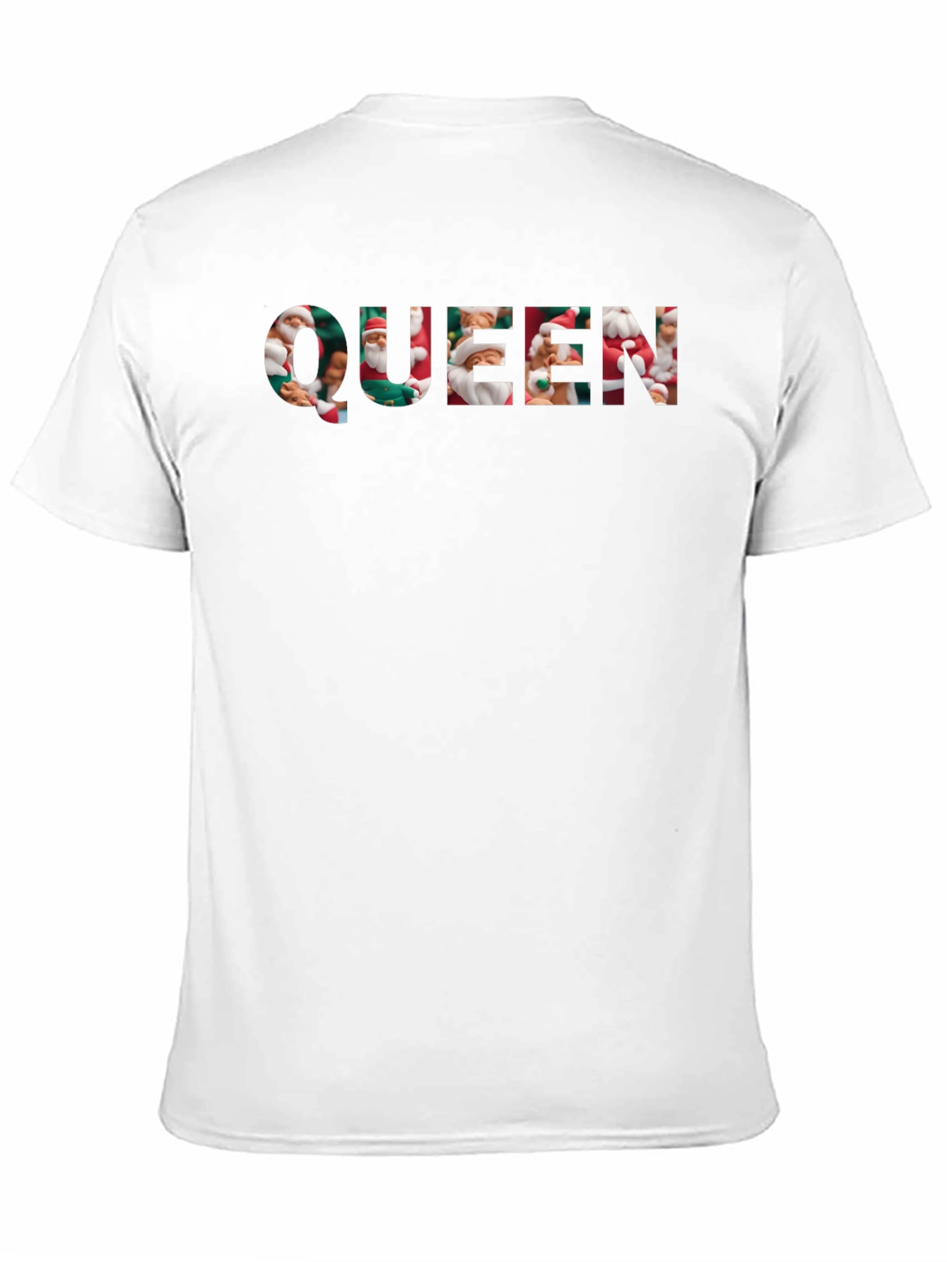 Queen Santa Print Black T-Shirt