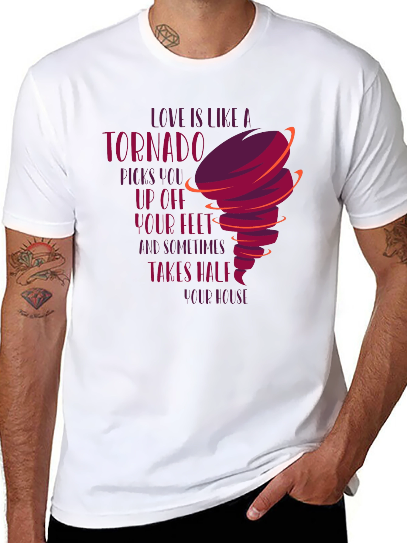Tornado Love Graphic Tee - Unique Design