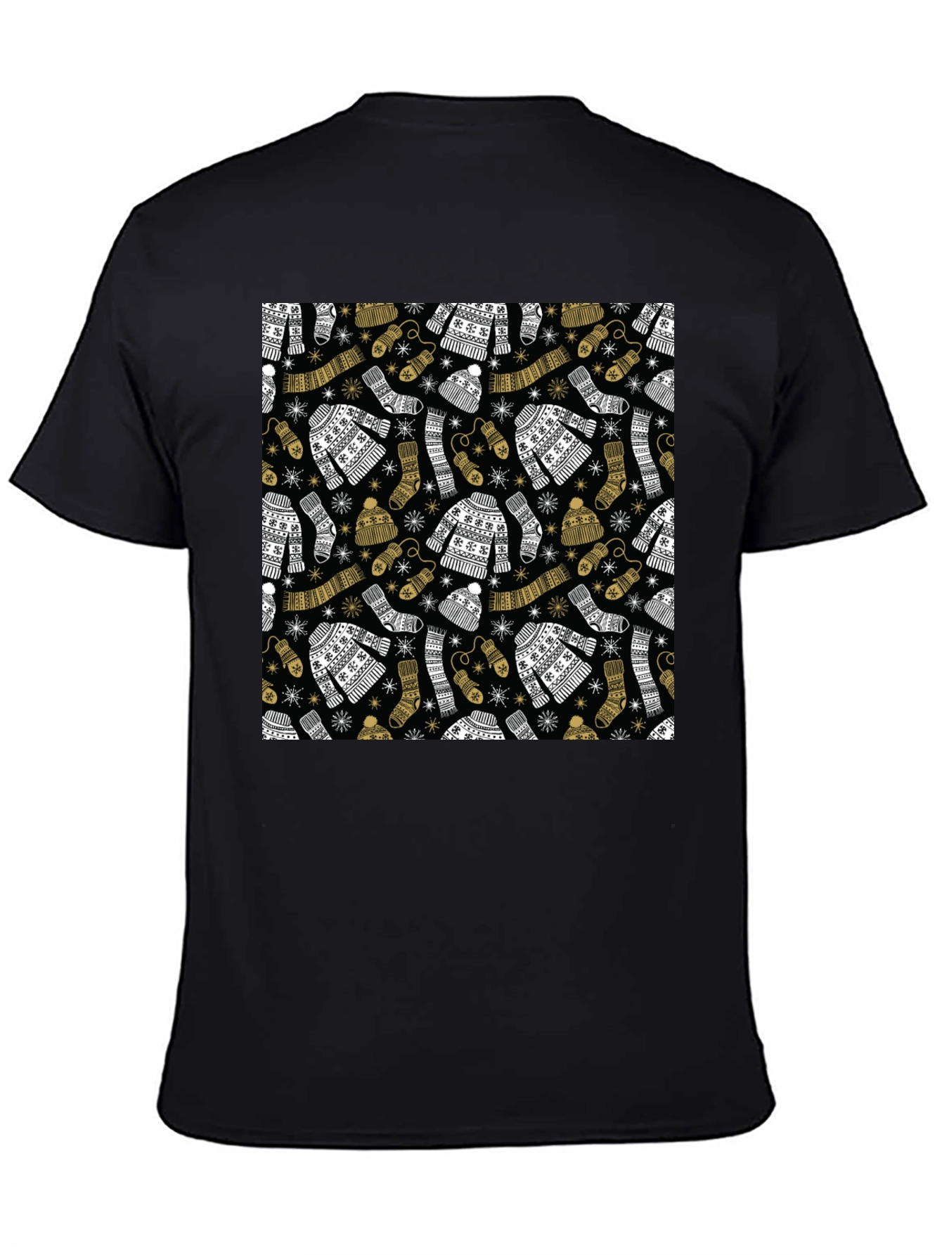 Winter Pattern Black T-Shirt
