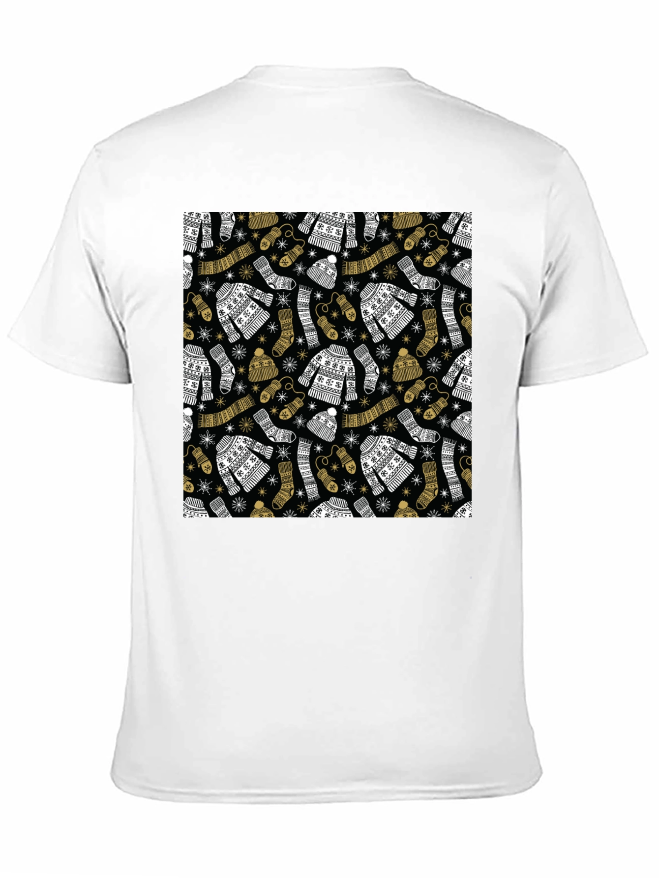 Winter Pattern Black T-Shirt