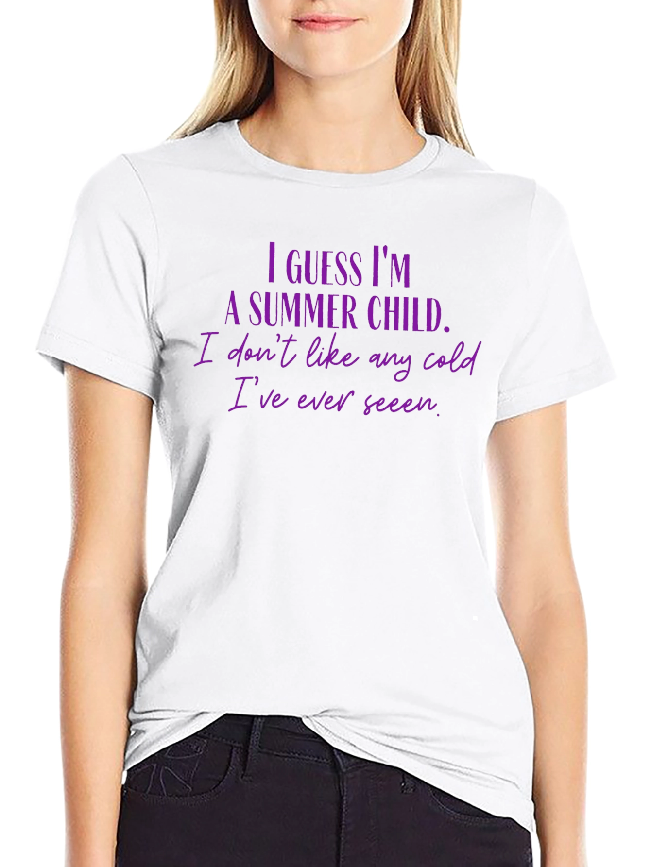 Summer Child Graphic Tee - Black Crew Neck T-Shirt