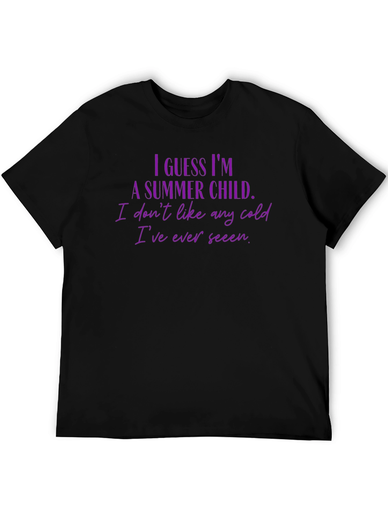 Summer Child Graphic Tee - Black Crew Neck T-Shirt
